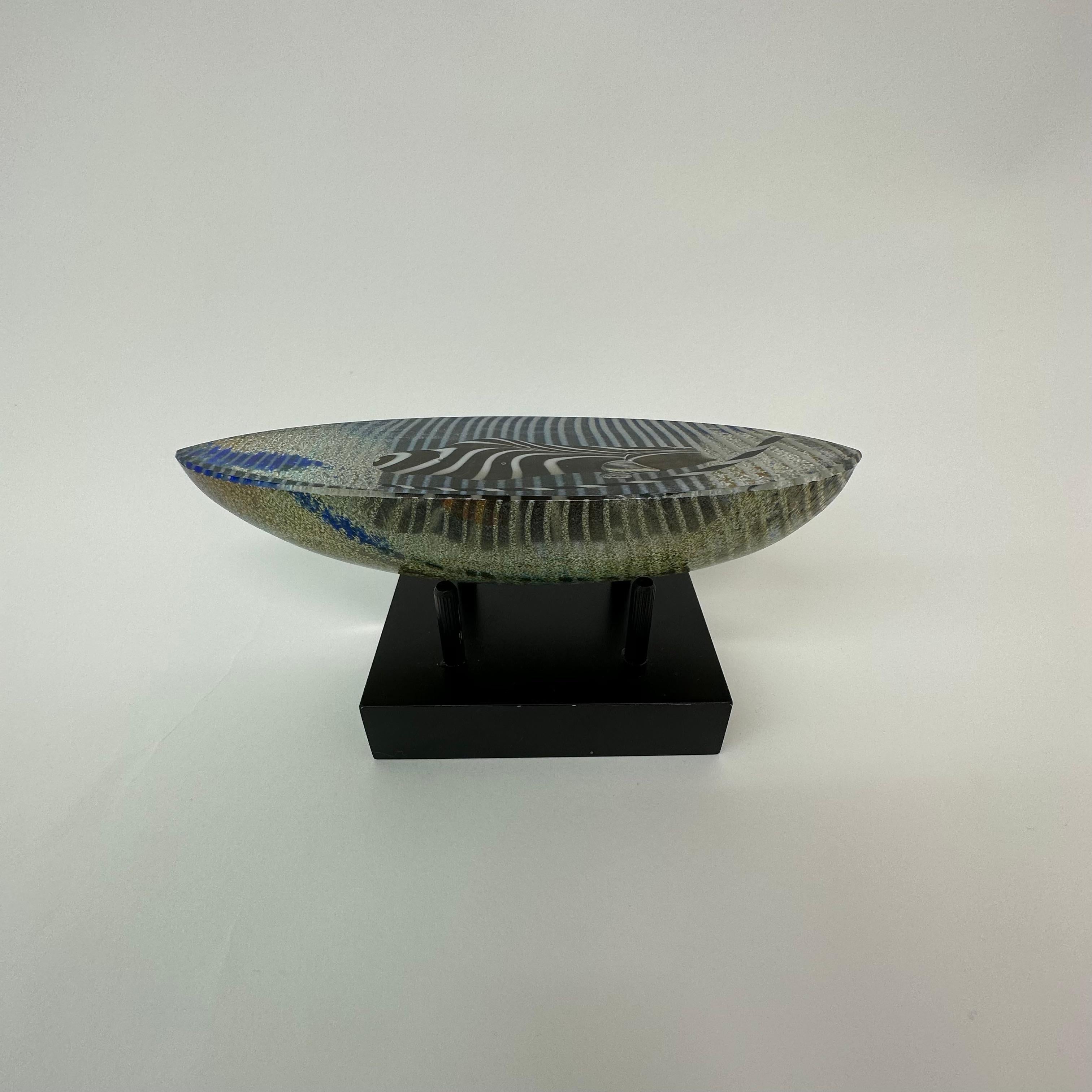 Art Glass Bertil Vallien for Kosta Boda glass boat sculpture Limited edition Voyage For Sale