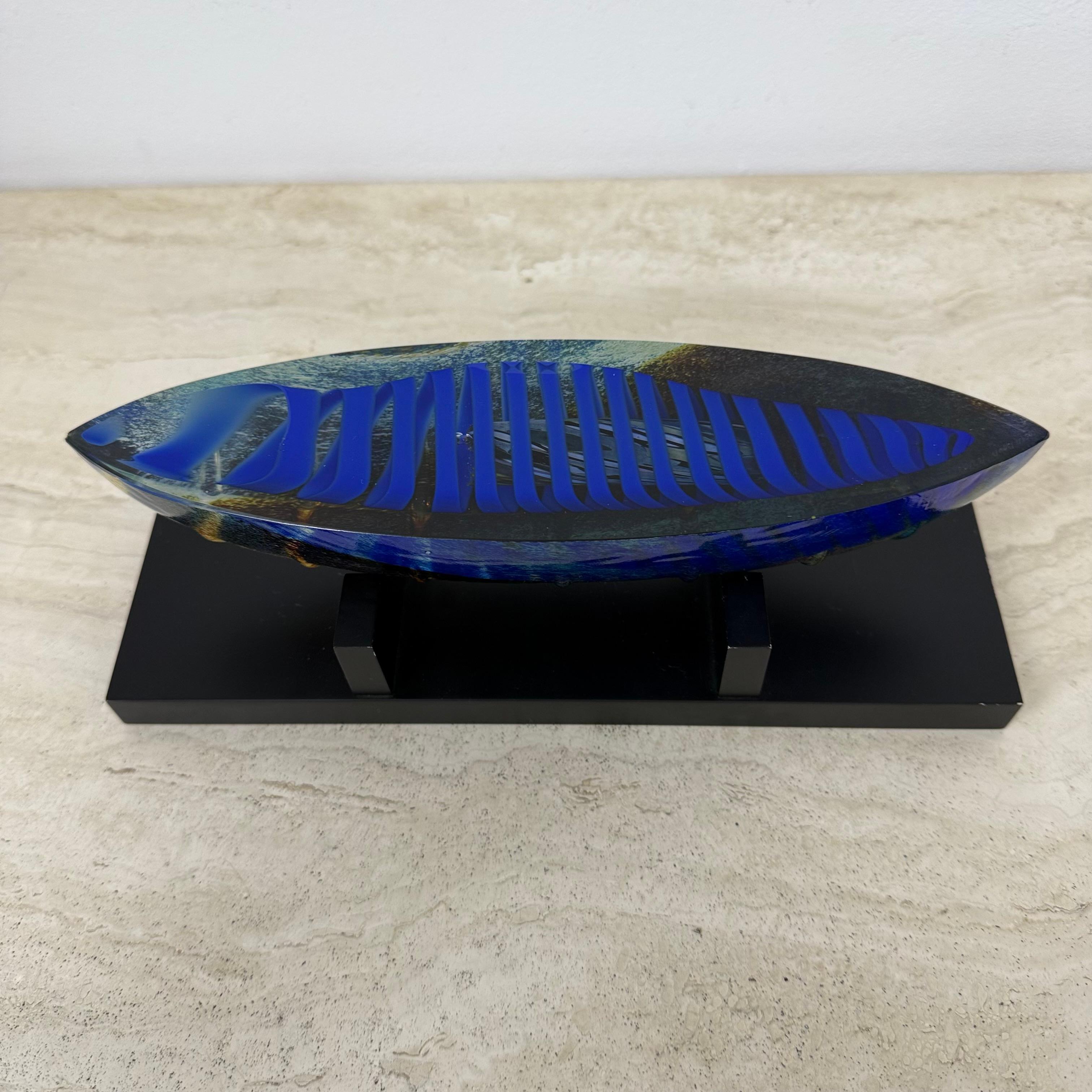 Bertil Vallien for Kosta Boda Large glass boat sculpture Limited edition 300 For Sale 4