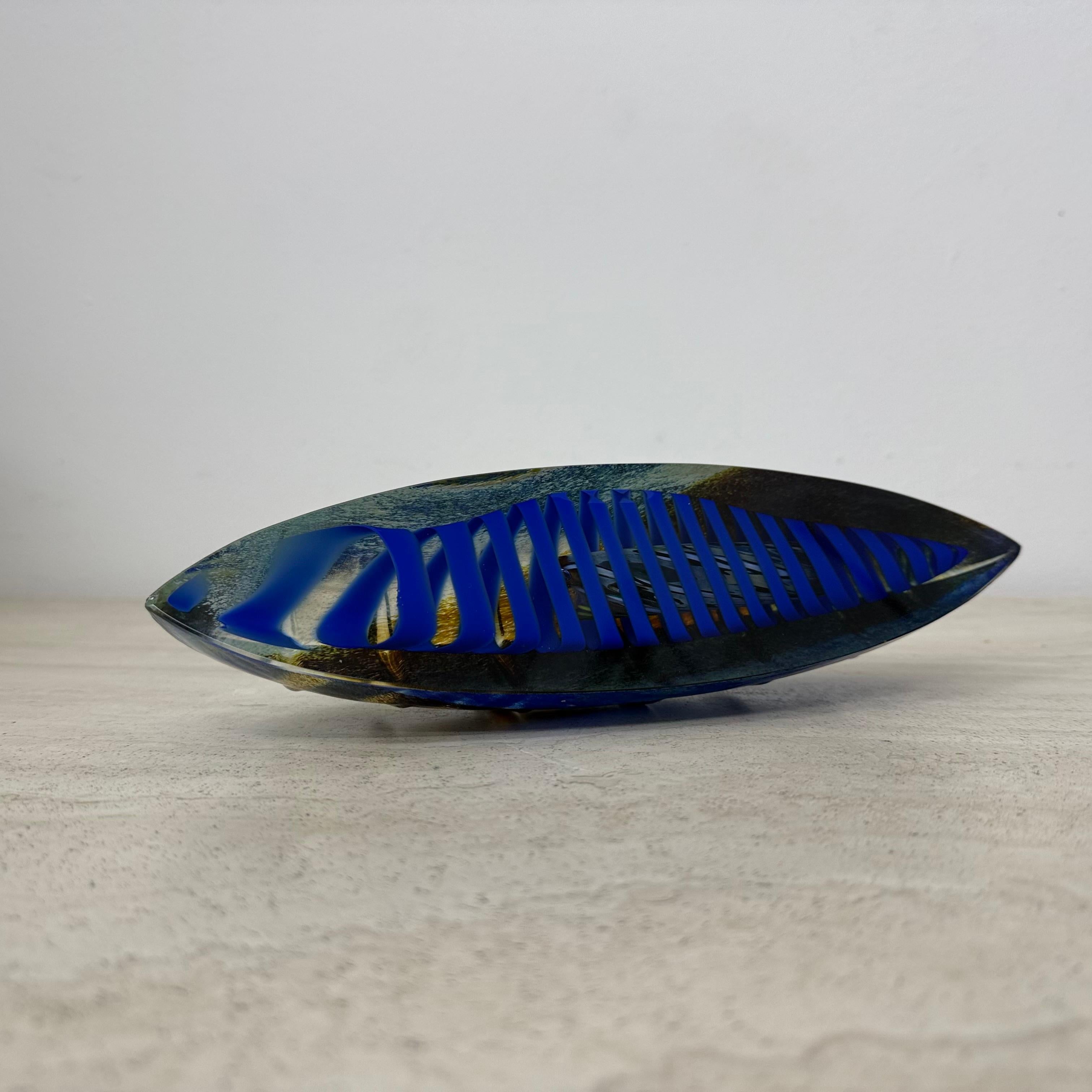 Bertil Vallien for Kosta Boda Large glass boat sculpture Limited edition 300 For Sale 7