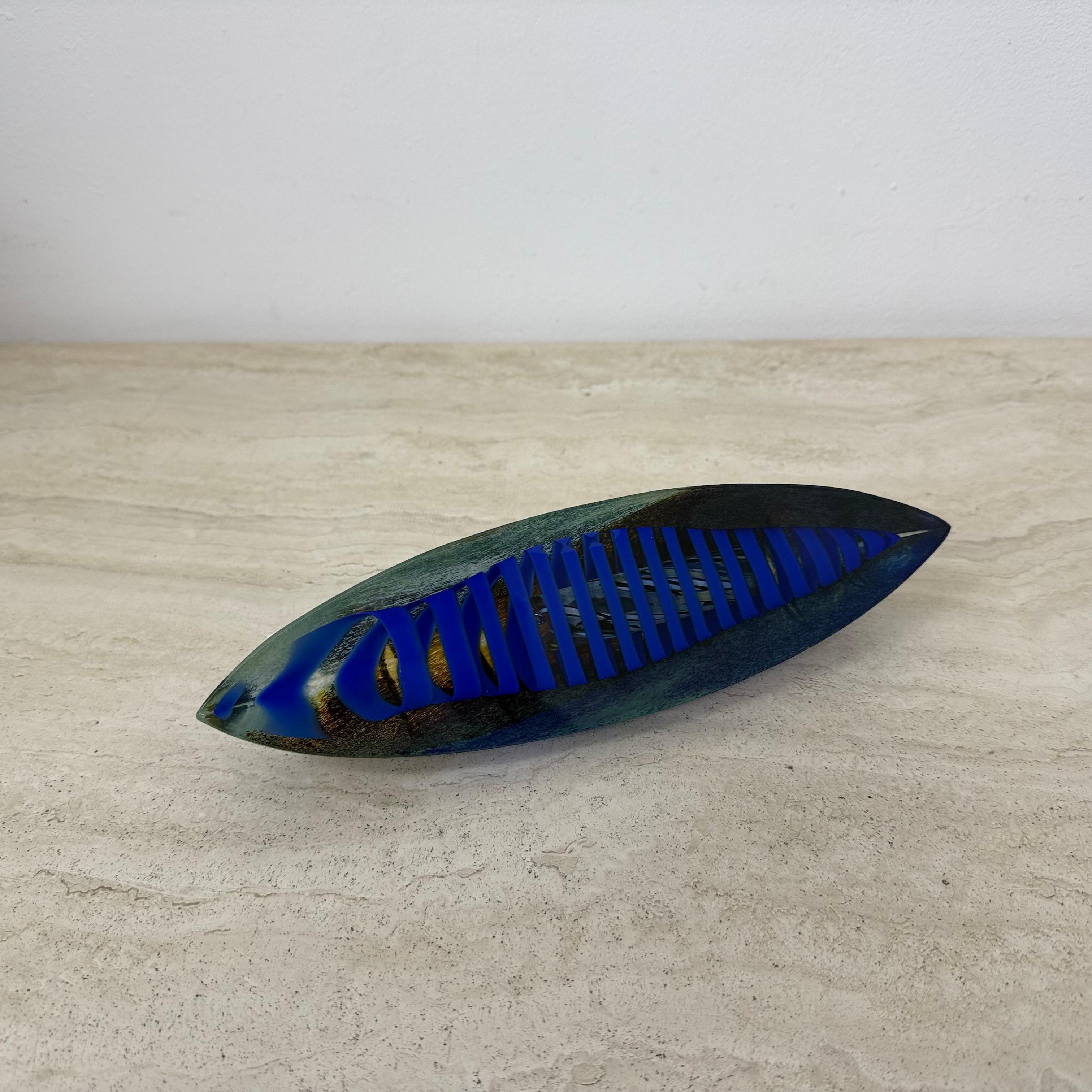 Bertil Vallien for Kosta Boda Large glass boat sculpture Limited edition 300 For Sale 8