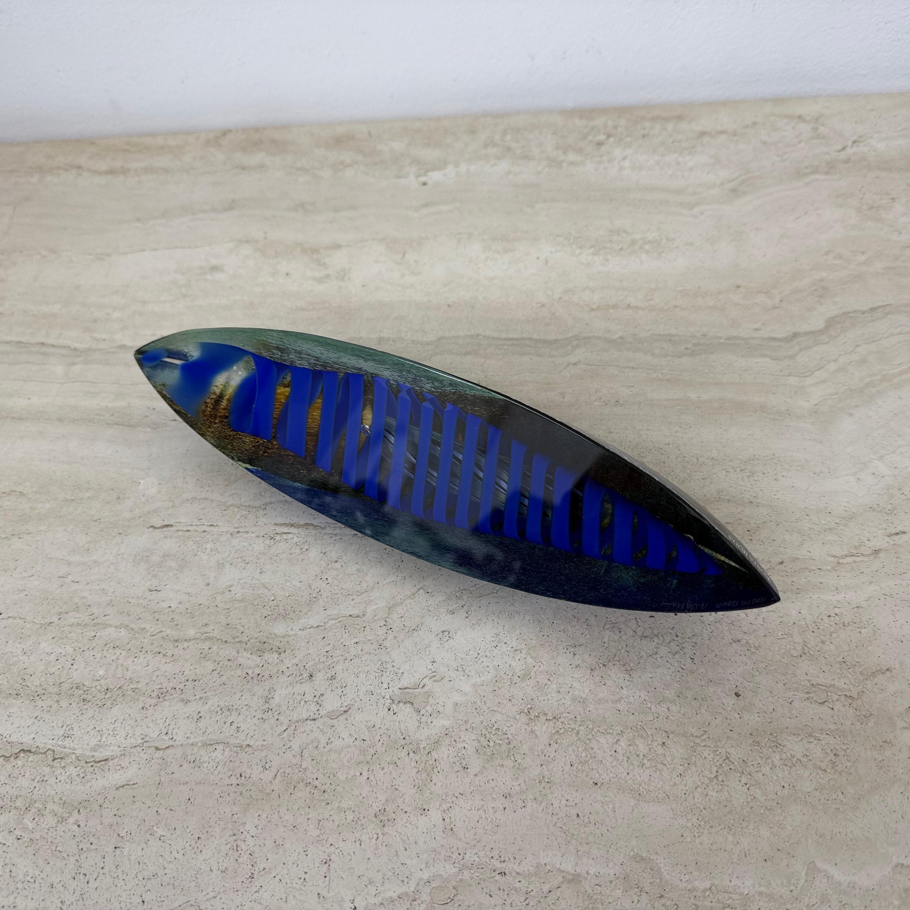 Bertil Vallien for Kosta Boda Large glass boat sculpture Limited edition 300 For Sale 10