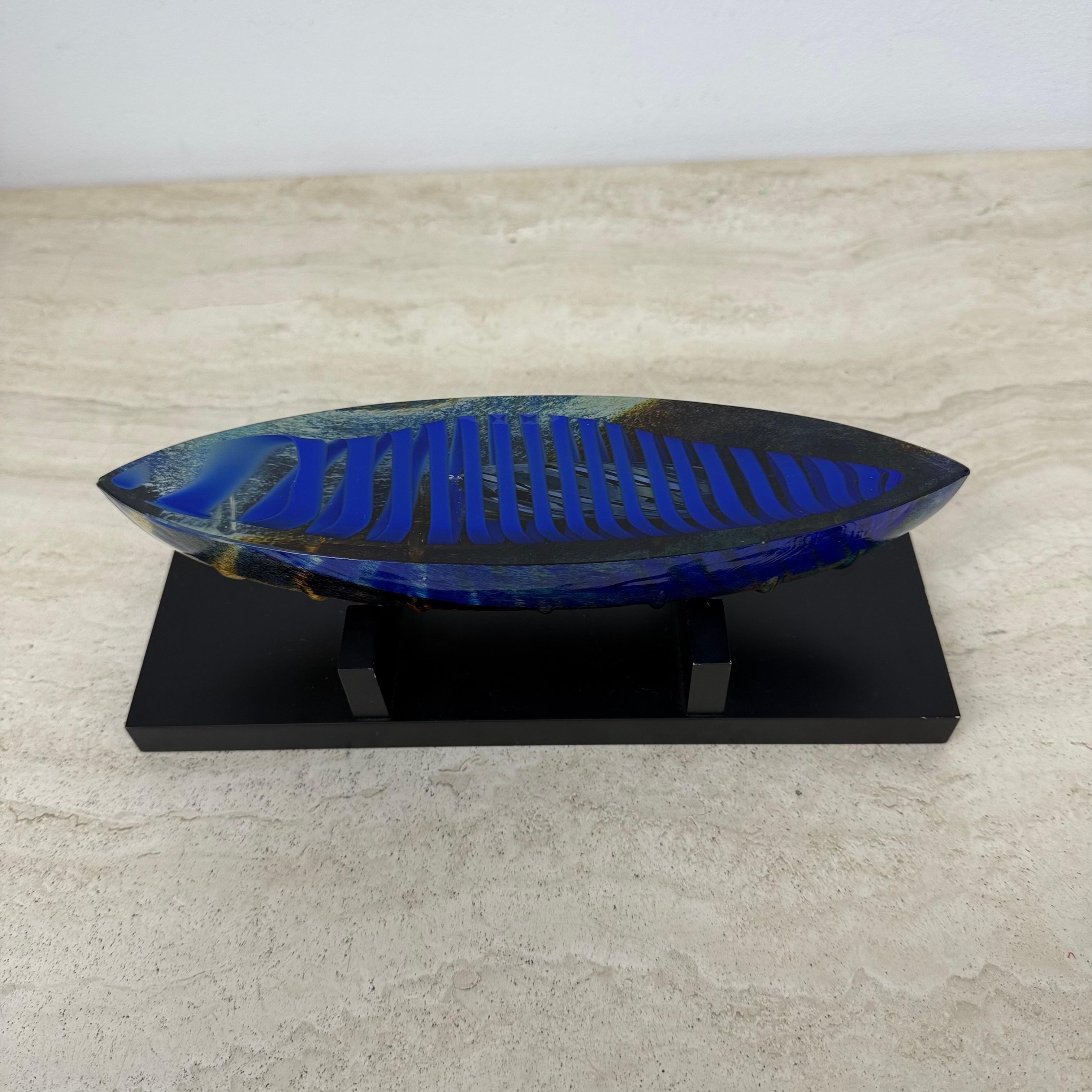 Bertil Vallien for Kosta Boda Large glass boat sculpture Limited edition 300 For Sale 1