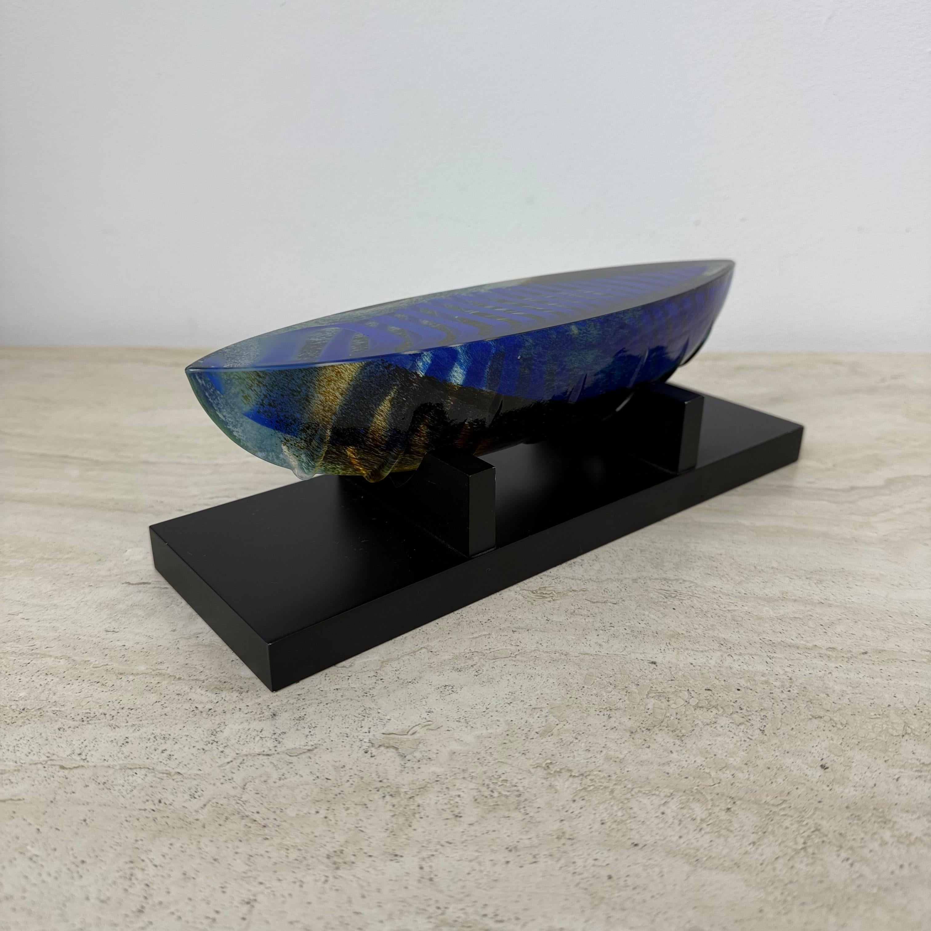 Bertil Vallien for Kosta Boda Large glass boat sculpture Limited edition 300 For Sale 2