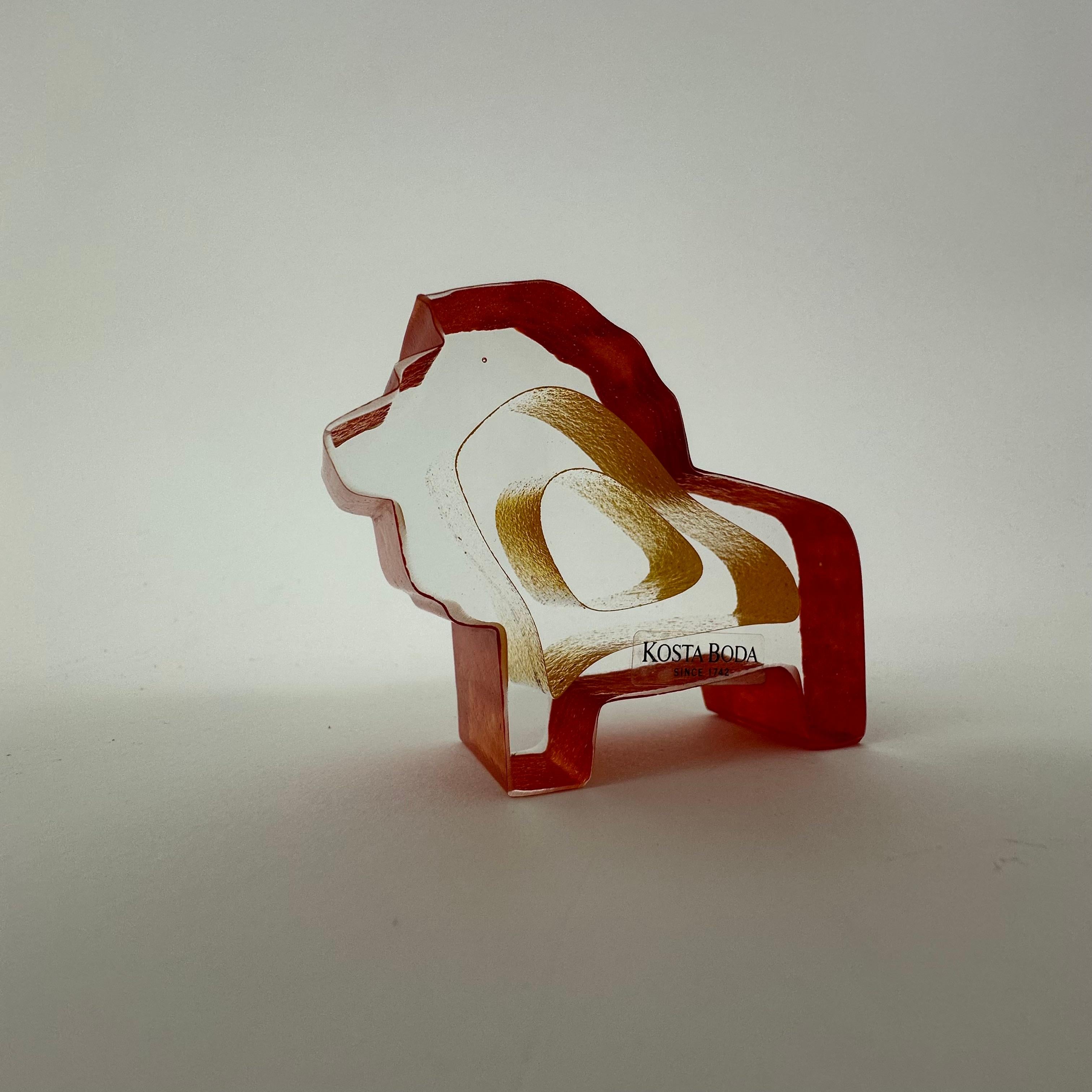Bertil Vallien for Kosta Boda Lion miniature sculpture , 1990’s For Sale 1