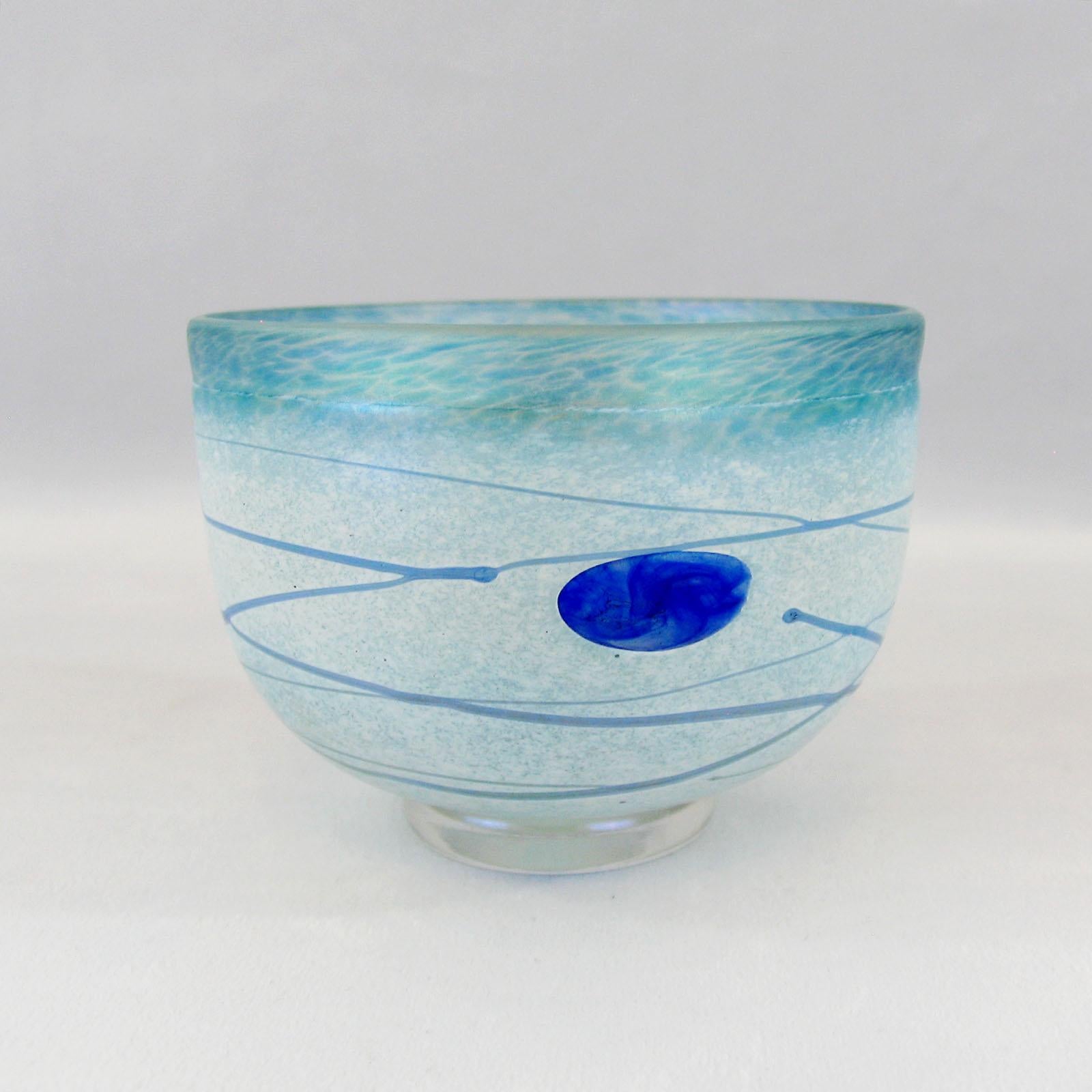 Bertil Vallien for Kosta Boda Mid-Century Blue Galaxy Glass Bowl, Sweden, 1990s In Excellent Condition For Sale In Bochum, NRW