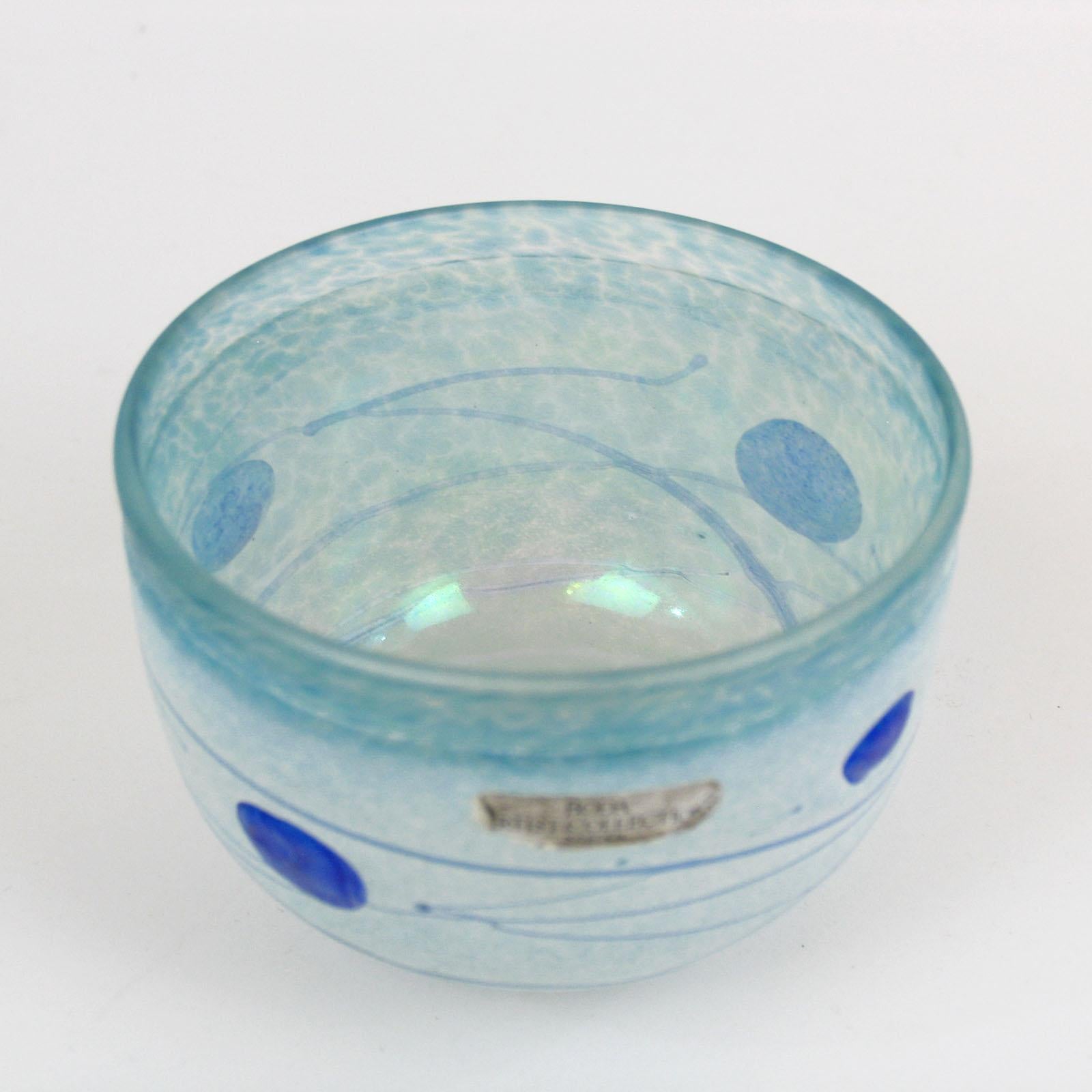 Bertil Vallien for Kosta Boda Mid-Century Blue Galaxy Glass Bowl, Sweden, 1990s For Sale 1