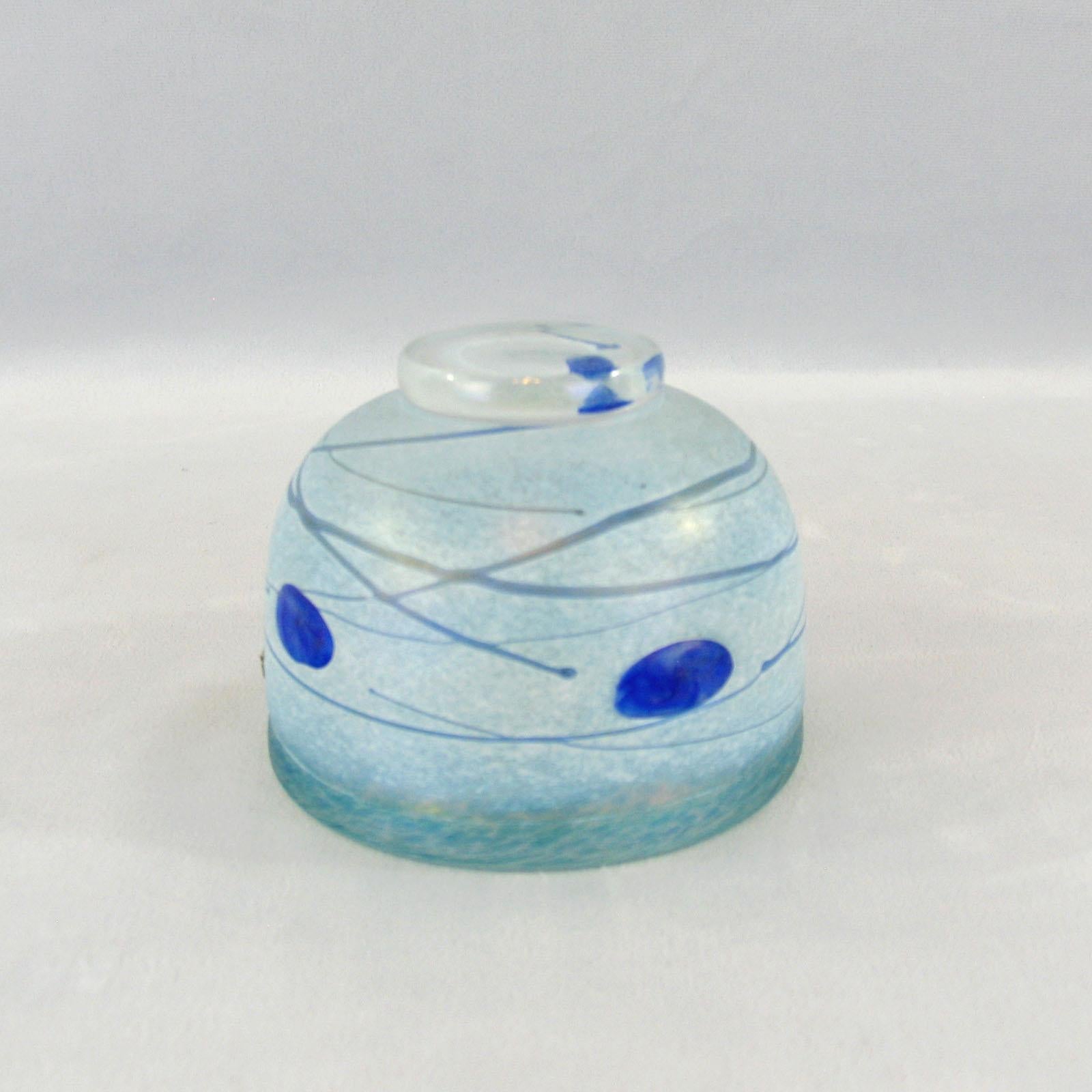 Bertil Vallien for Kosta Boda Mid-Century Blue Galaxy Glass Bowl, Sweden, 1990s For Sale 2