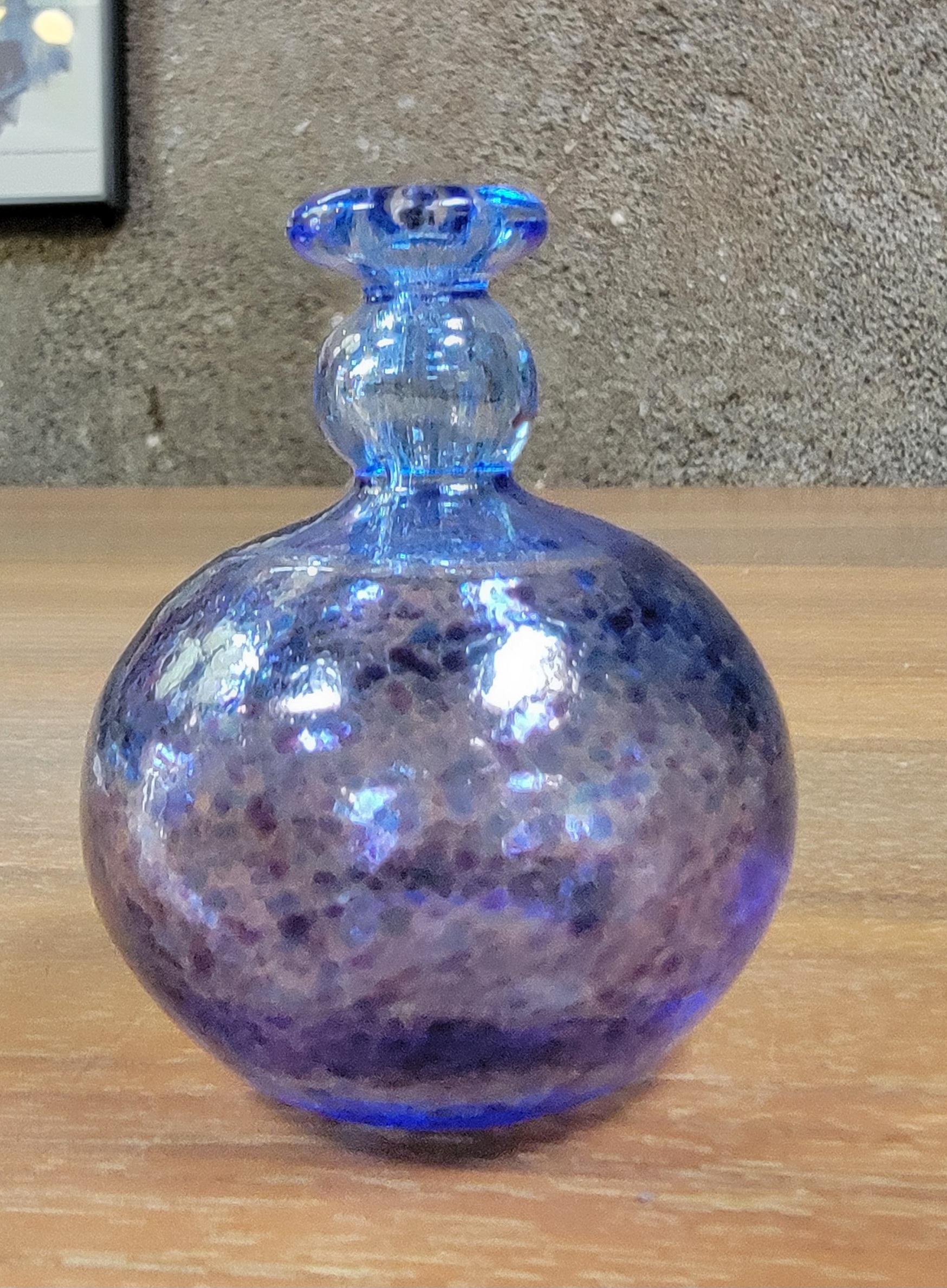 Scandinavian Modern Bertil Vallien for Kosta Boda Mini Blown Art Glass Vases (2) For Sale