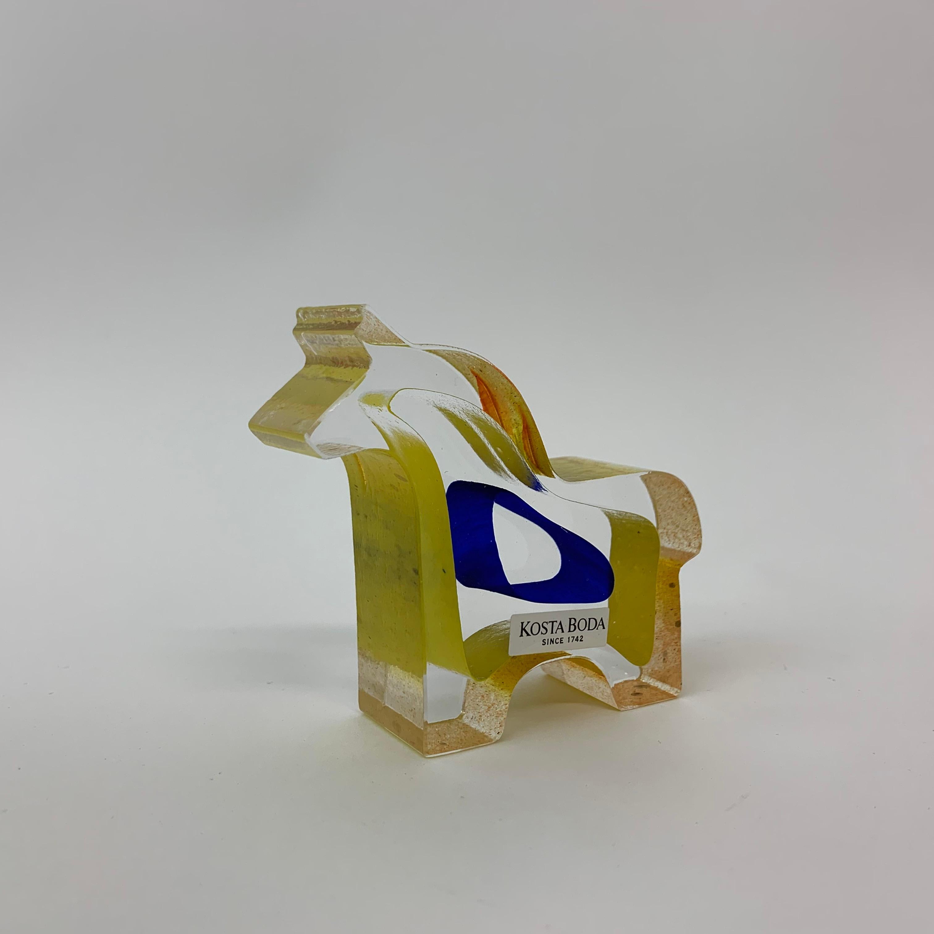 Scandinavian Modern Bertil Vallien for Kosta Boda Miniature Sculpture Horse ”Dobbin” For Sale