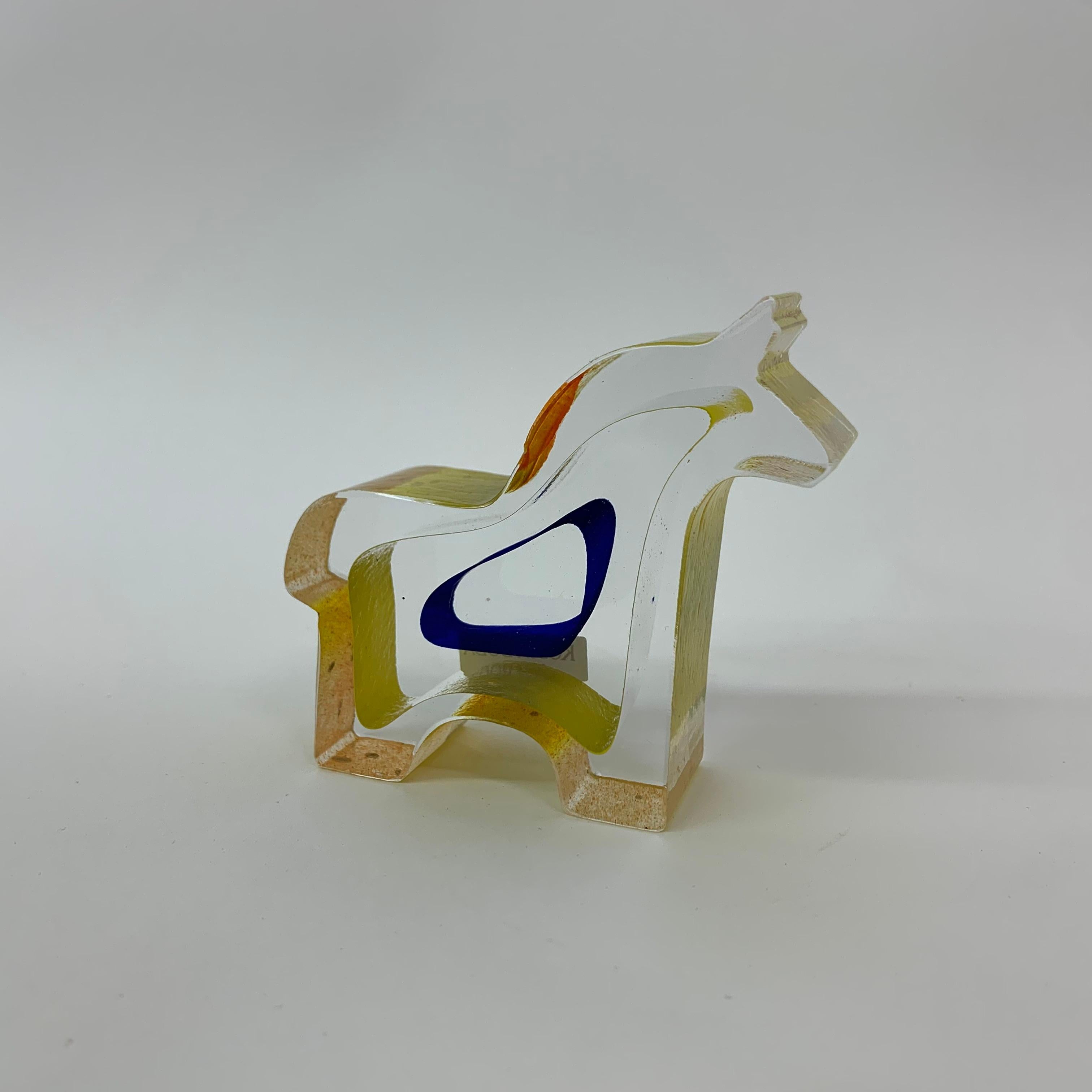 Late 20th Century Bertil Vallien for Kosta Boda Miniature Sculpture Horse ”Dobbin” For Sale