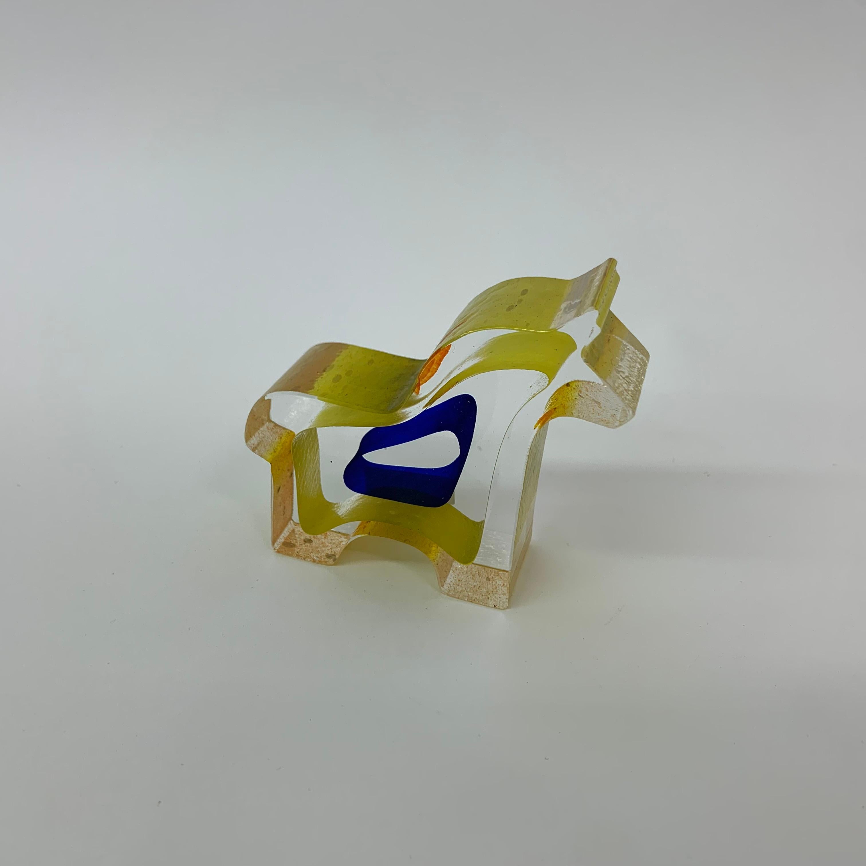 Art Glass Bertil Vallien for Kosta Boda Miniature Sculpture Horse ”Dobbin” For Sale