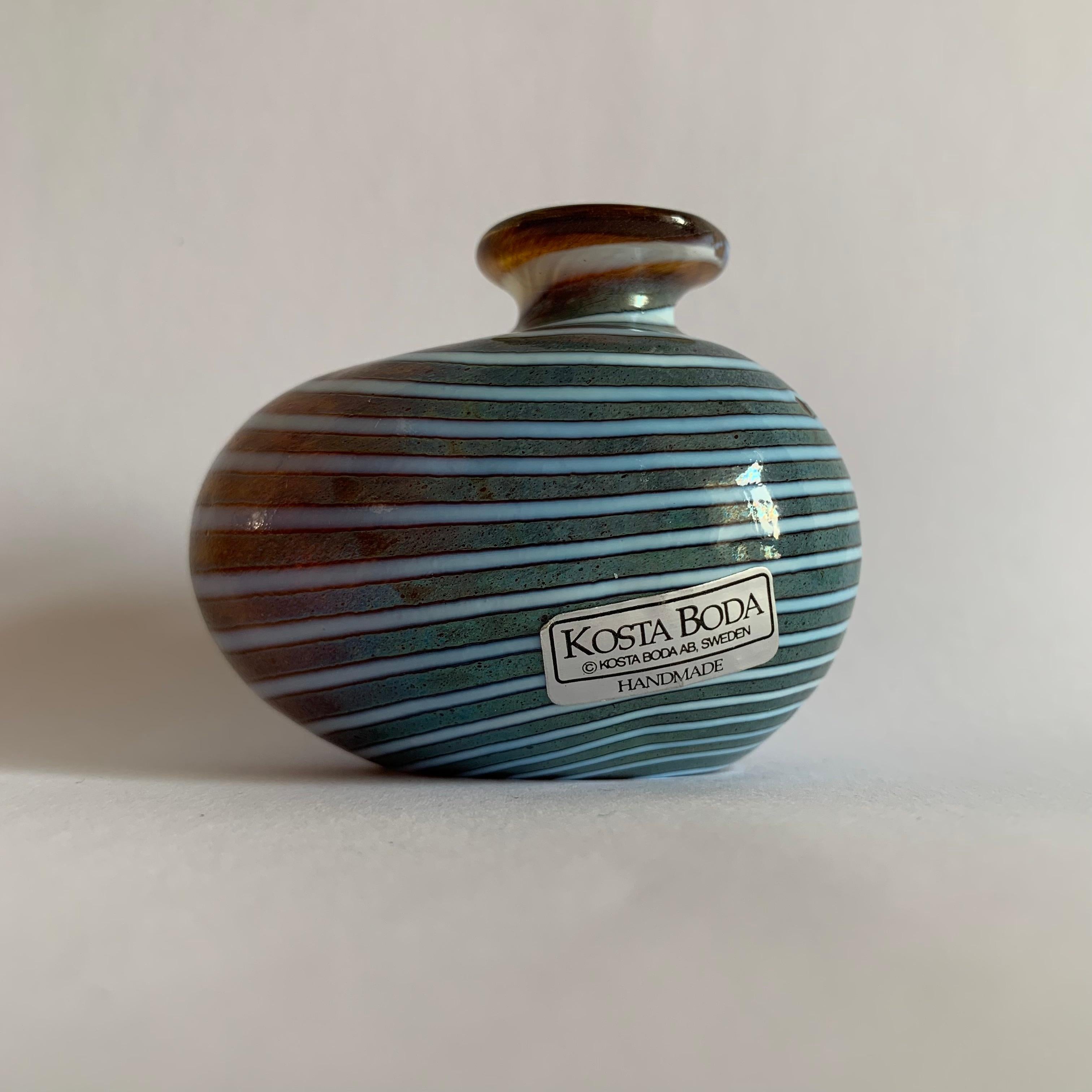 Late 20th Century Bertil Vallien for Kosta Boda Miniature Vase, 1990s For Sale