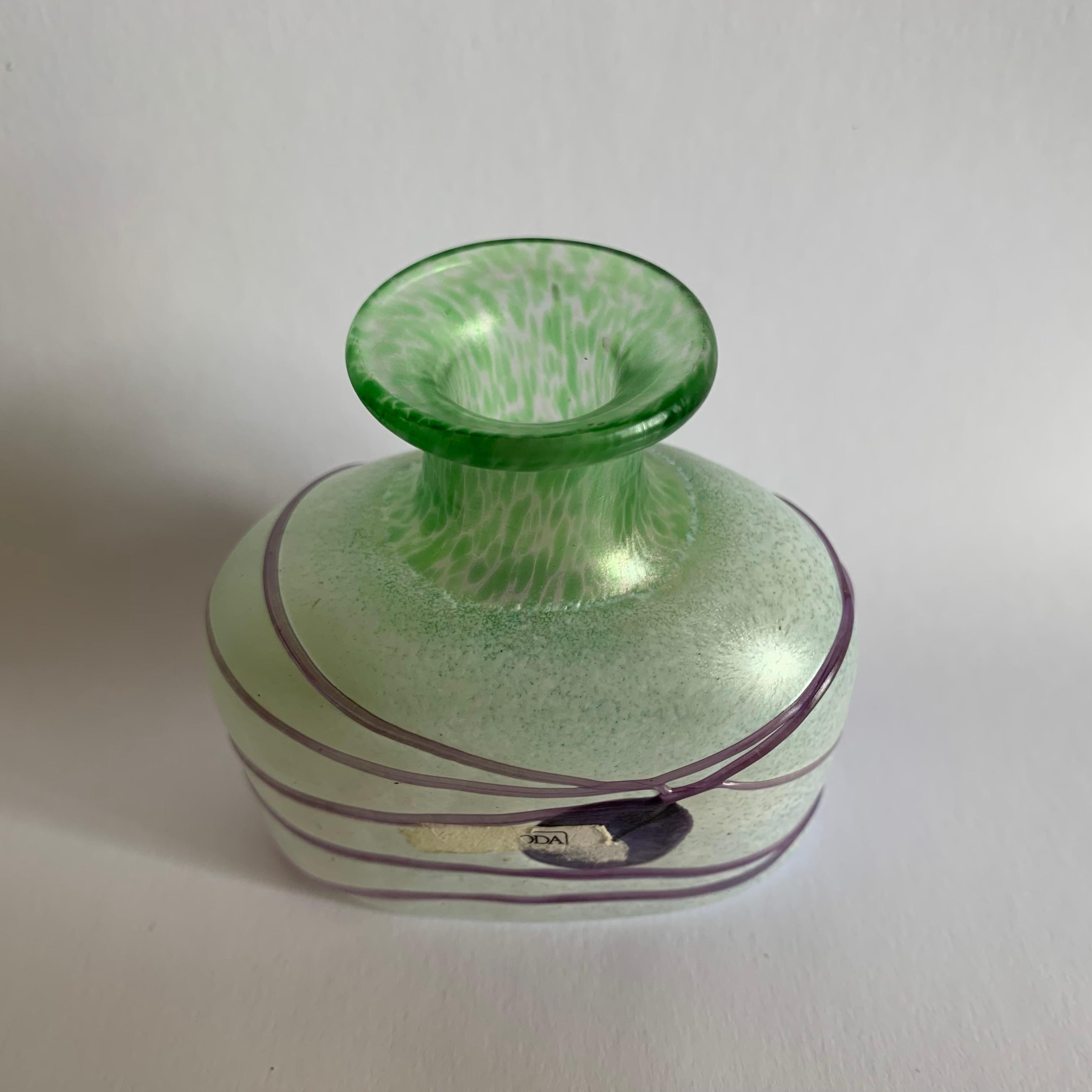 Art Glass Bertil Vallien for Kosta Boda Miniature Vase, 1990s