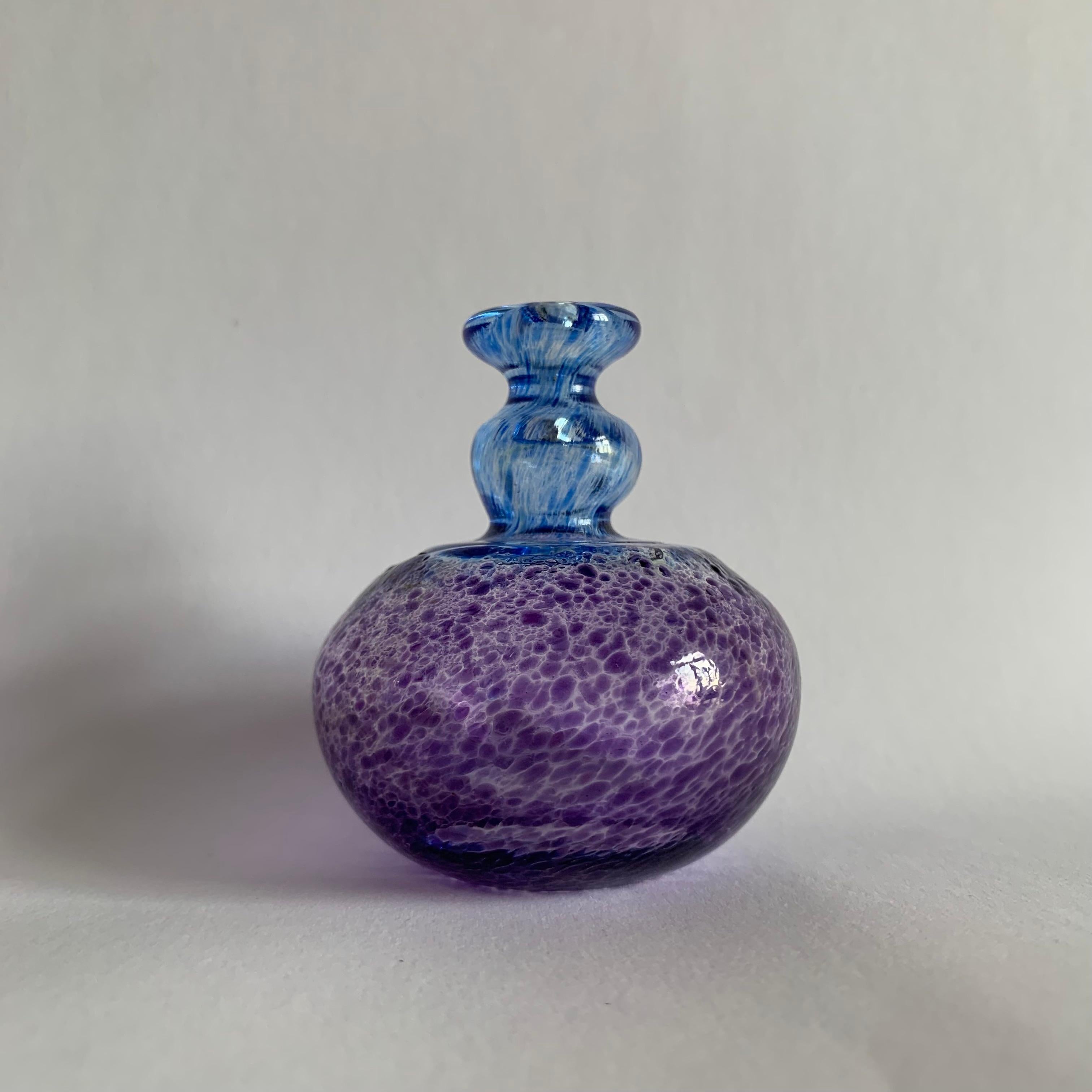 Art Glass Bertil Vallien for Kosta Boda Miniature Vase, 1990s For Sale