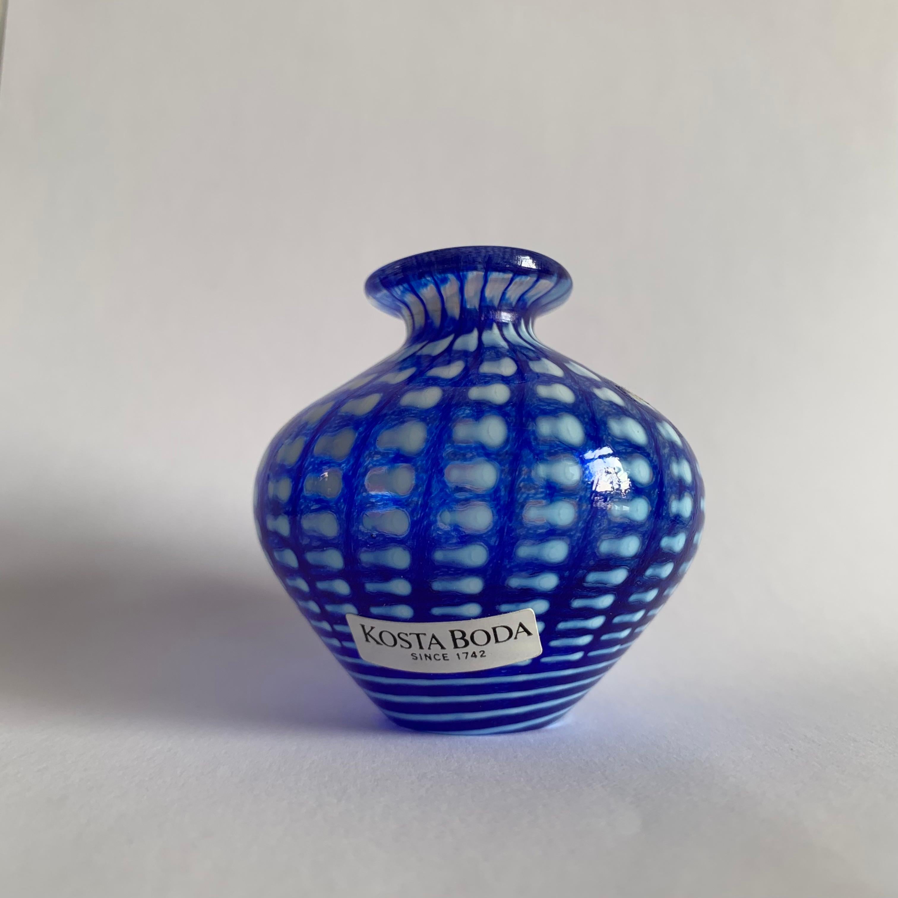 Late 20th Century Bertil Vallien for Kosta Boda Miniature Vase 'Minos', 1990s For Sale