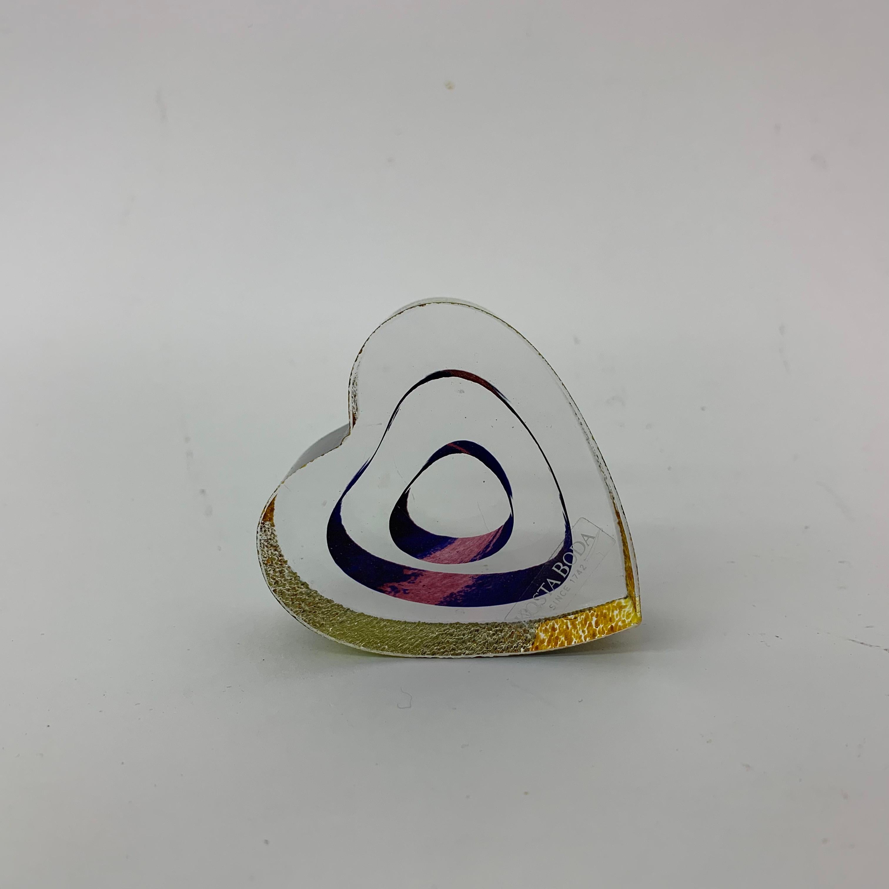 Bertil Vallien for Kosta Boda Sweden Mini Sculpture My Heart, 1990's In Good Condition In Delft, NL