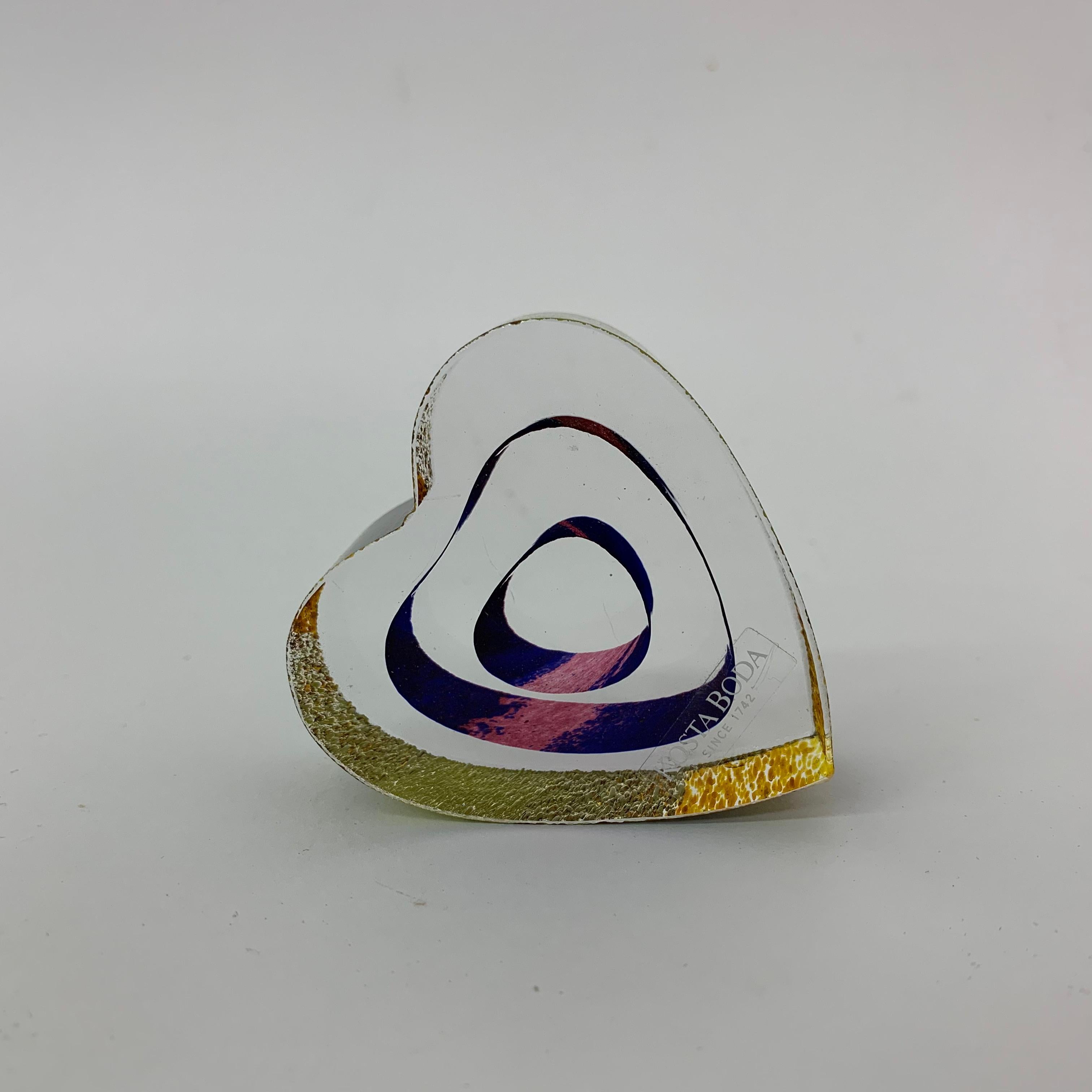 Bertil Vallien for Kosta Boda Sweden Mini Sculpture My Heart, 1990's 3