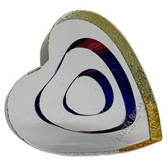 Vintage Bertil Vallien for Kosta Boda Sweden Mini Sculpture My Heart, 1990's