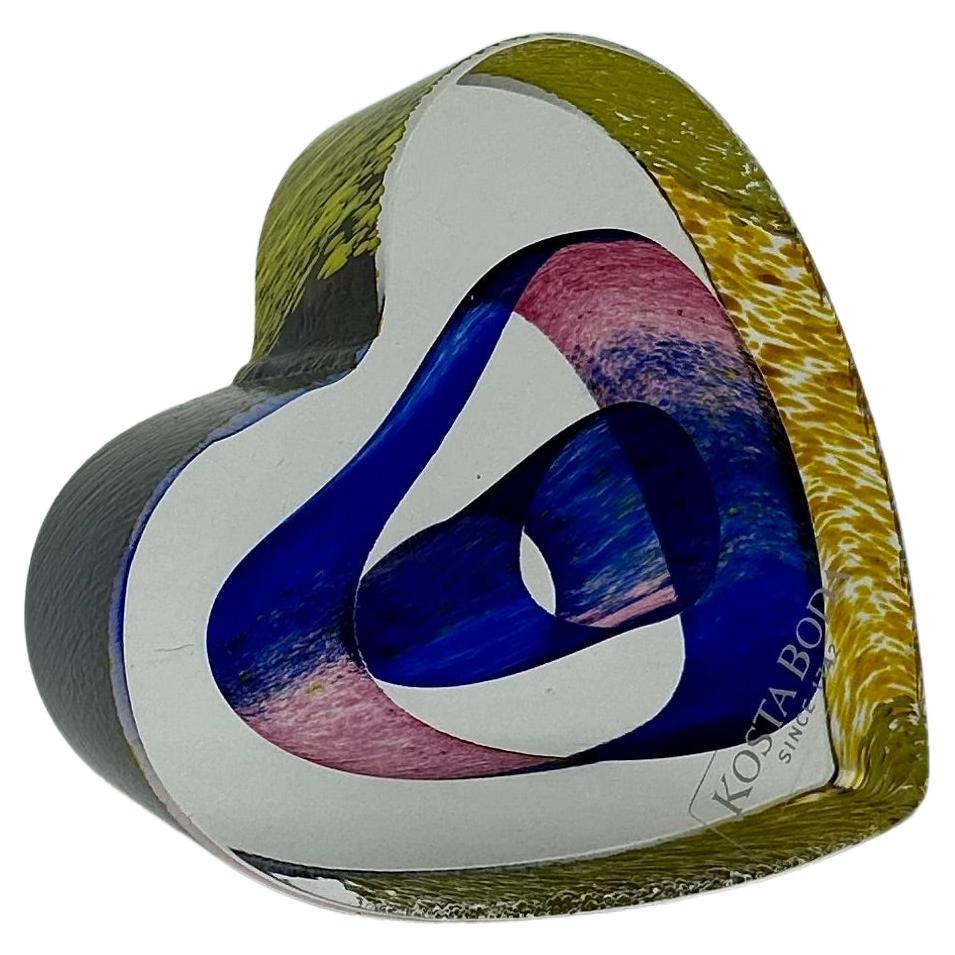 Bertil Vallien for Kosta Boda Sweden mini sculpture my heart , 1990’s