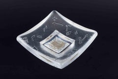 Bertil Vallien for Kosta Boda, Sweden. Rectangular "Domino" glass bowl.