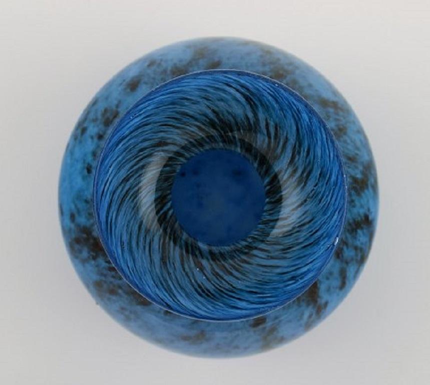 Swedish Bertil Vallien for Kosta Boda, Vase in Blue Mouth-Blown Art Glass