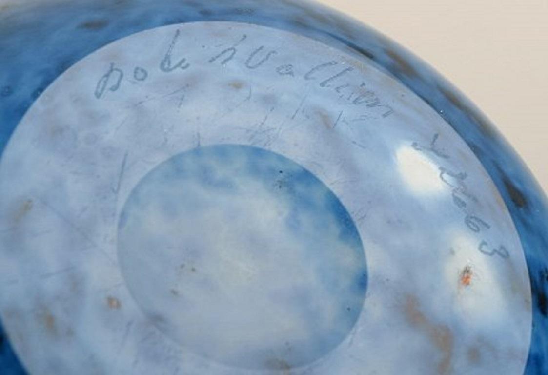 Late 20th Century Bertil Vallien for Kosta Boda, Vase in Blue Mouth-Blown Art Glass