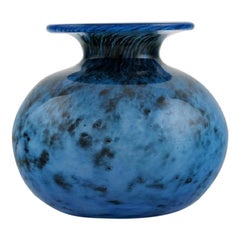 Bertil Vallien for Kosta Boda, Vase in Blue Mouth-Blown Art Glass
