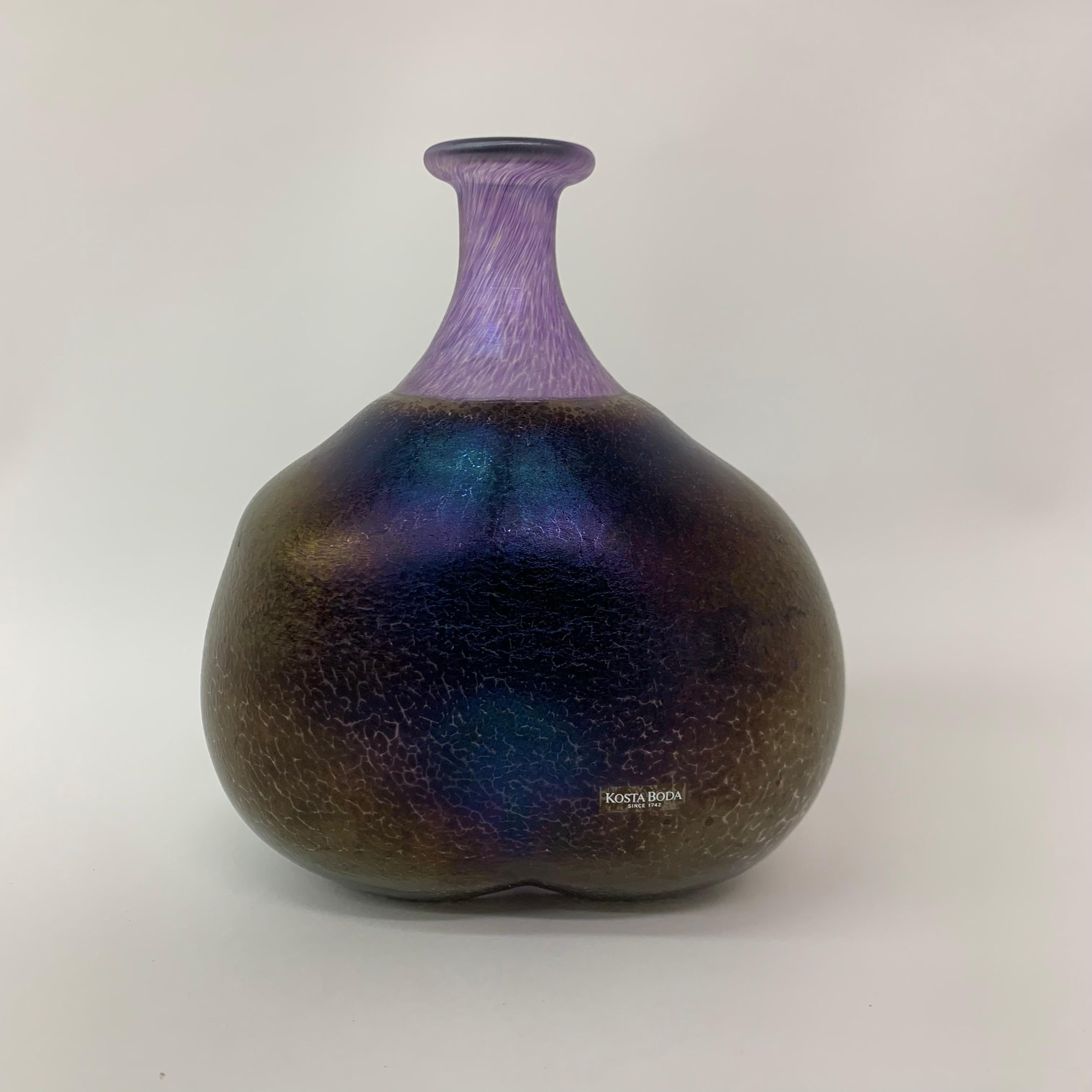 Art Glass Bertil Vallien for Kosta Boda Volcano vase For Sale