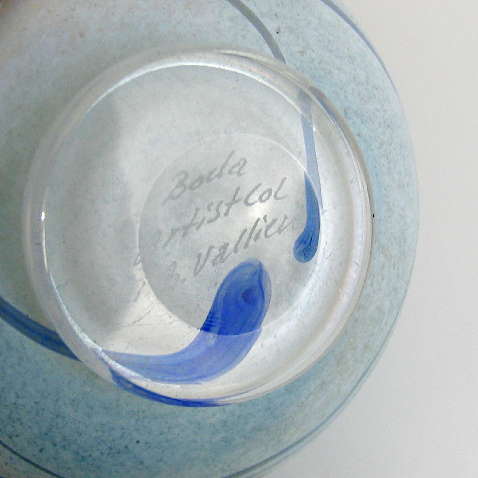 Bertil Vallien Galaxy Blue Glass Bowl, Kosta Boda Sweden, 1980s For Sale 2