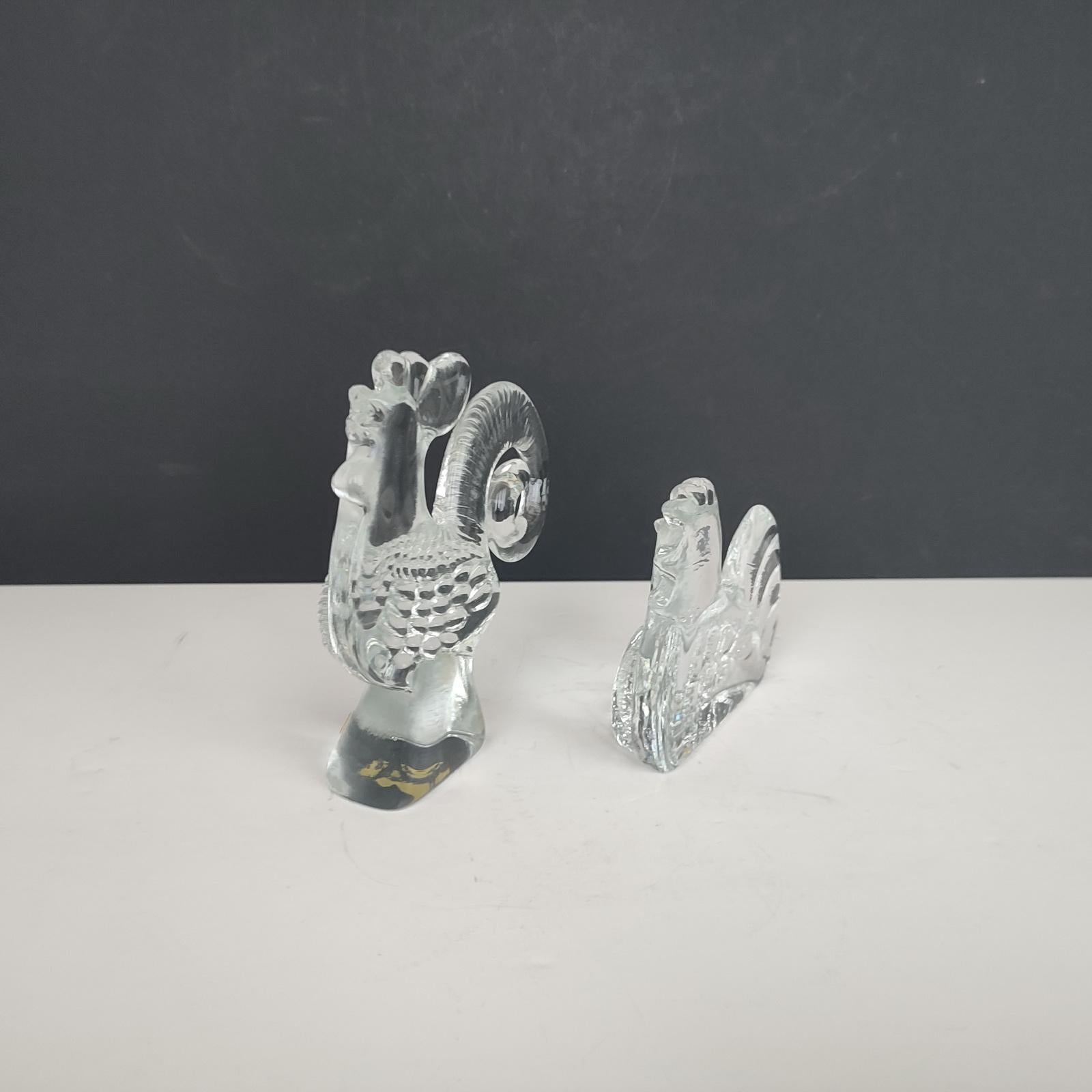 20ième siècle Bertil Vallien - Figurines en verre représentant un coq et une poule, série Zoo, Boda Suède en vente