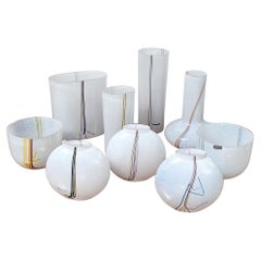 Bertil vallien Glass Vases, Collection of Nine Pieces, Sweden Mid-Century Modern