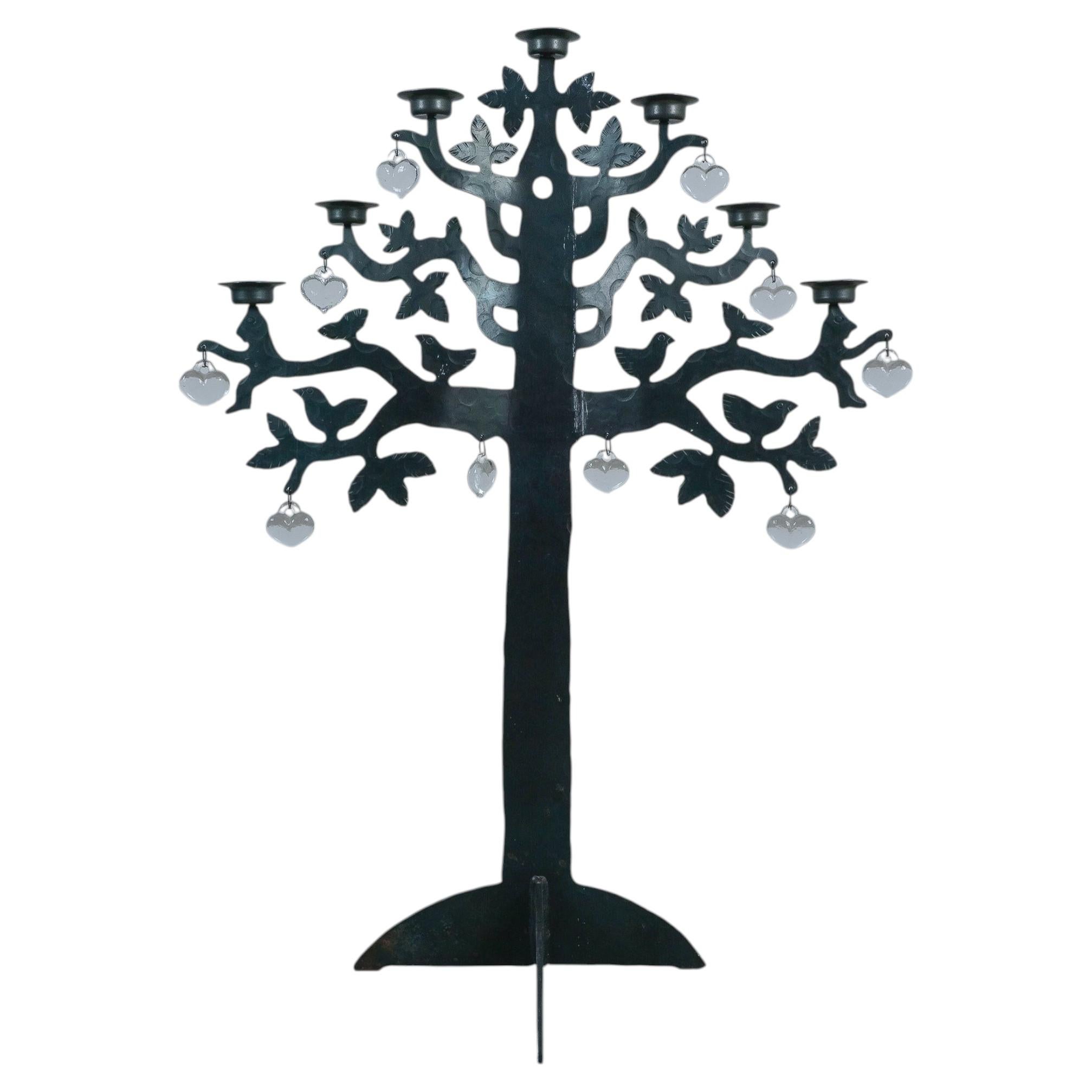 Bertil Vallien Iron Candelabrum, Tree of Life Design, Boda Smide, Sweden For Sale