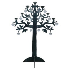 Bertil Vallien Iron Candelabrum, Tree of Life Design, Boda Smide, Sweden