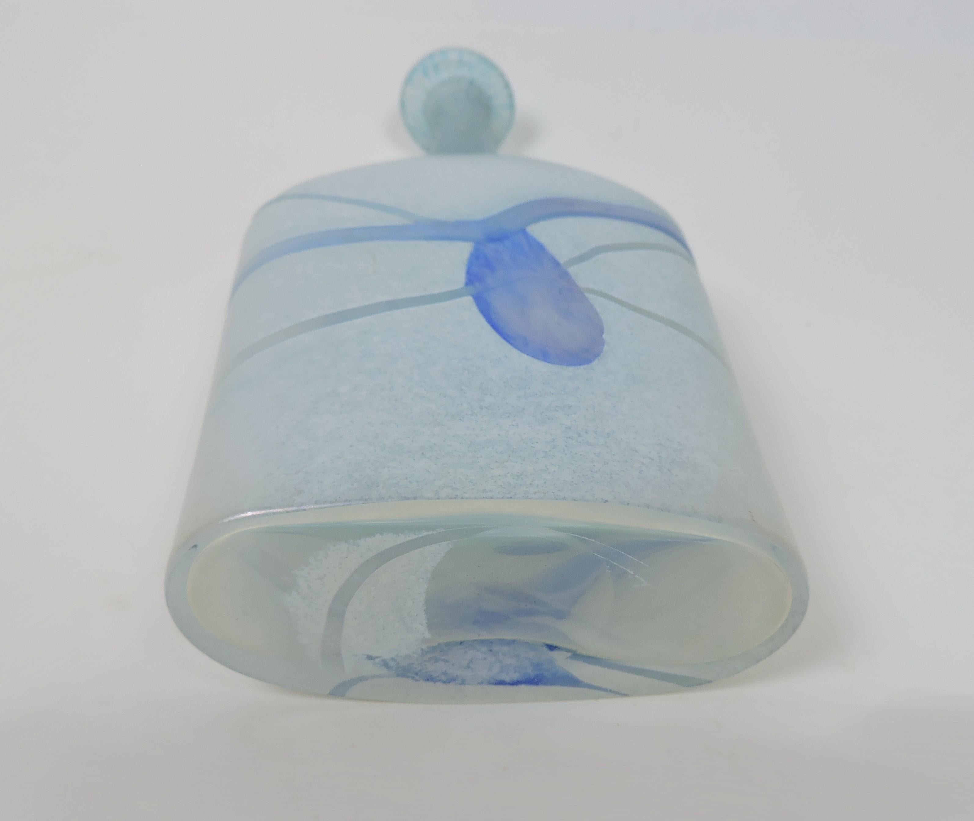 Late 20th Century Bertil Vallien Kosta Boda Glass Vase Galaxy Blue Series 1980s Artists Collection For Sale