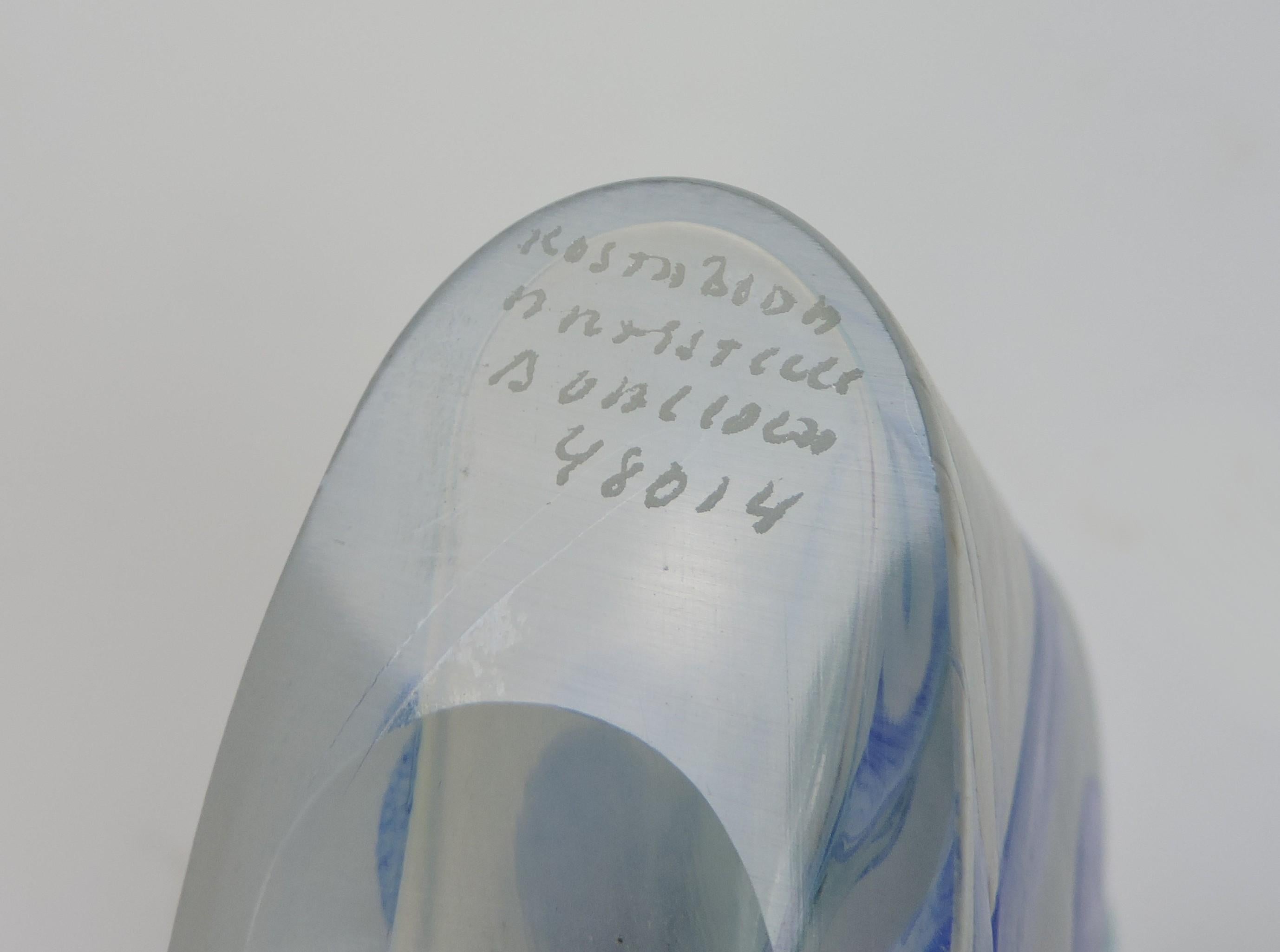 Bertil Vallien Kosta Boda Glass Vase Galaxy Blue Series 1980s Artists Collection For Sale 1