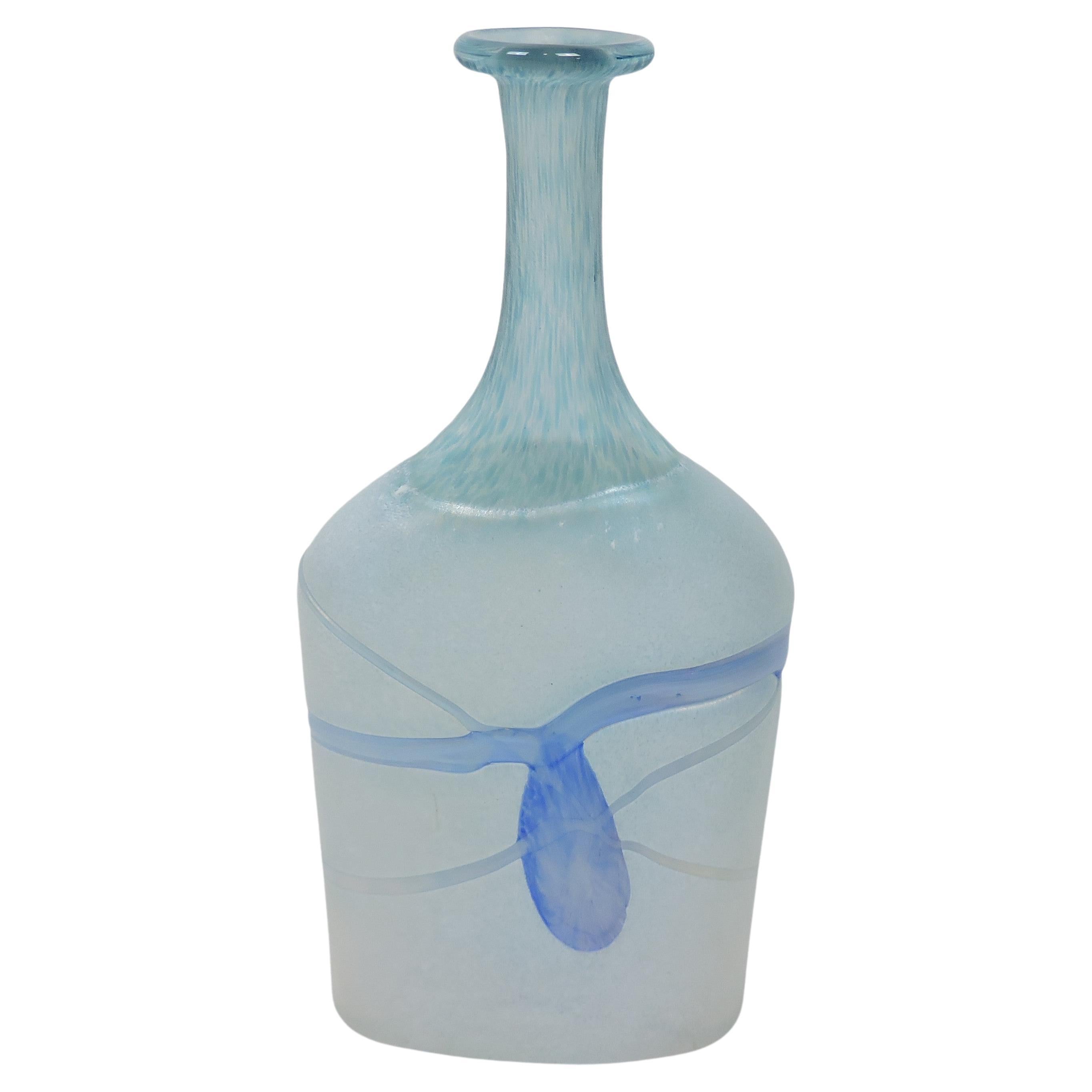 Bertil Vallien Kosta Boda Glass Vase Galaxy Blue Series 1980s Artists Collection
