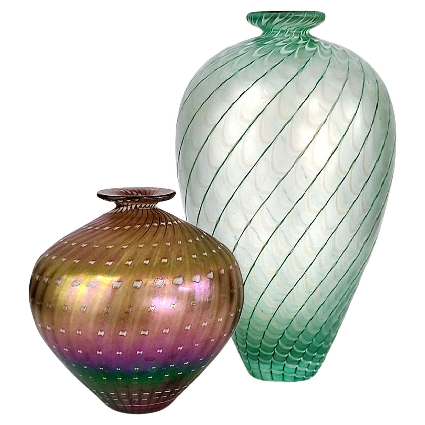 Bertil Vallien Kosta Boda Minos Glass Vases, Sweden, 1984