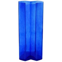 Bertil Vallien, Kosta Boda, "Mosaic" Vase of Blue Glass Art