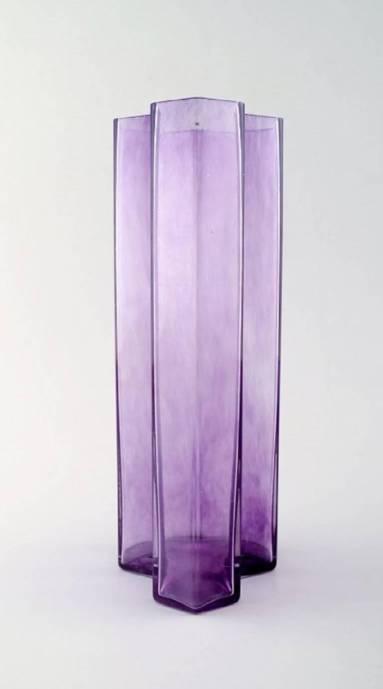 Bertil Vallien, Kosta Boda, "Mosaic" Vase of Purple Glass Art