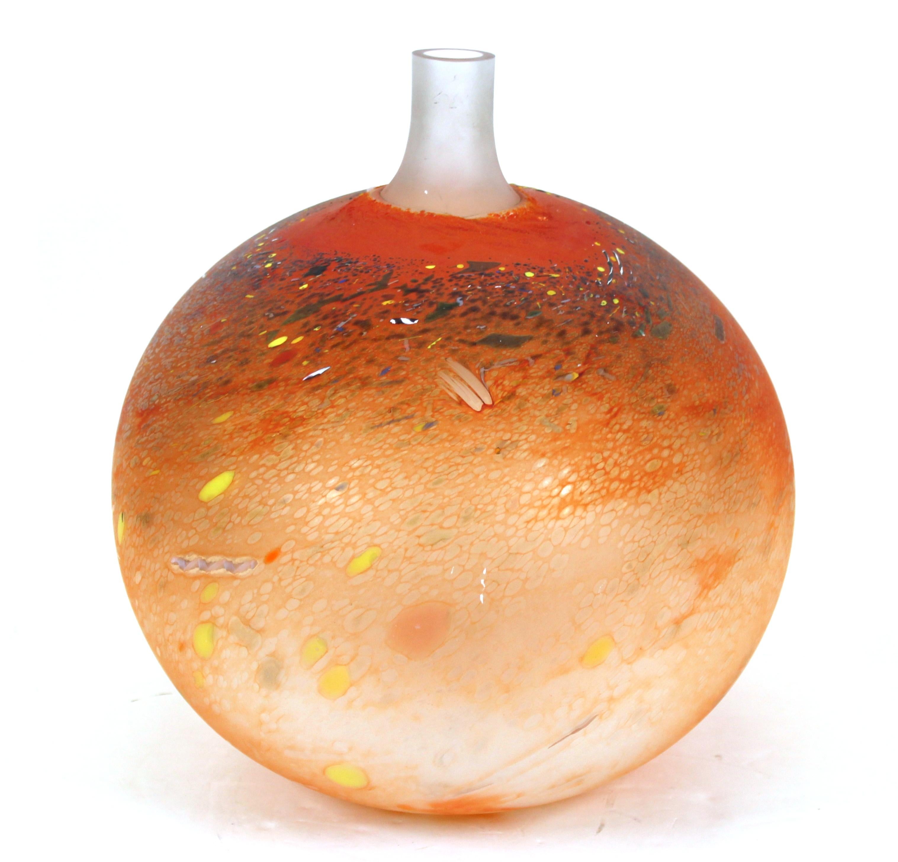 kosta boda orange vase