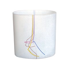 Bertil Vallien Kosta Boda Swedish Art Glass Vase Rainbow