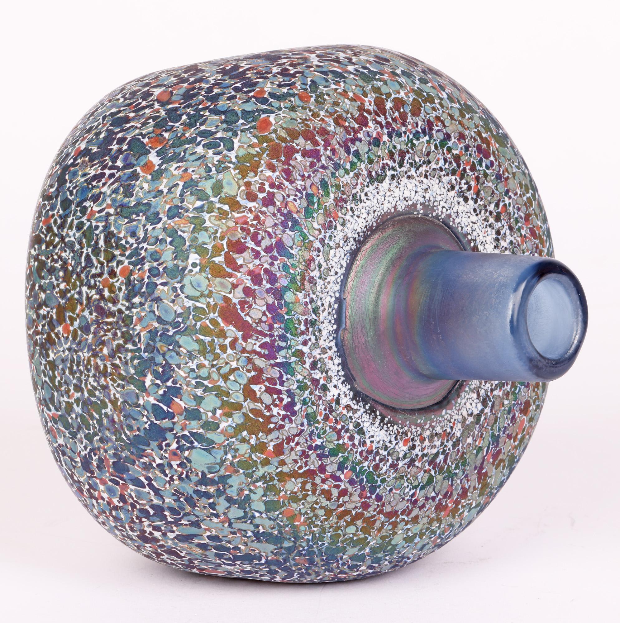Modern Bertil Vallien Kosta Boda Swedish Confetti Art Glass Vase For Sale