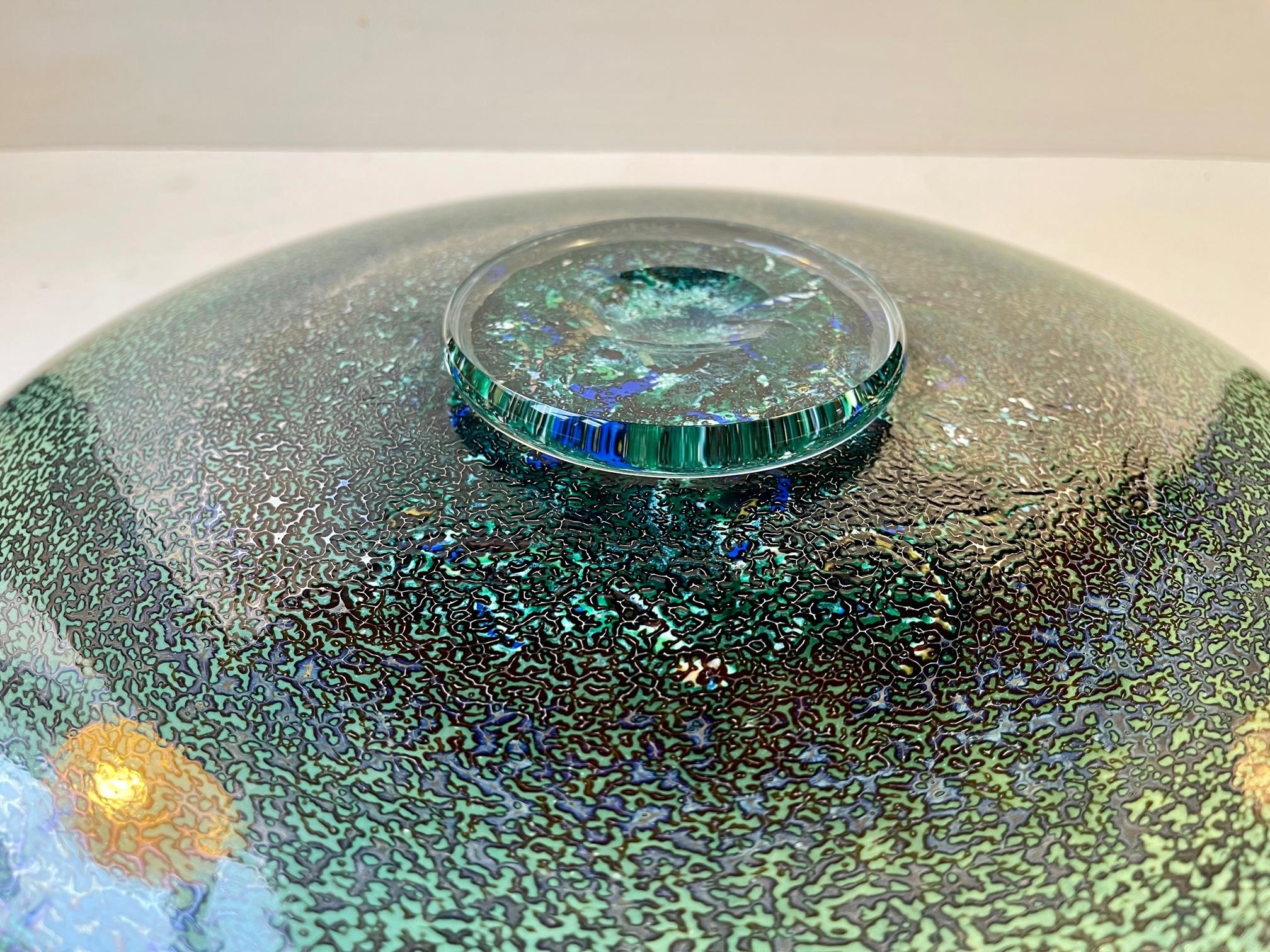 Bertil Vallien Large Art Glass Meteor Dish for Kosta Boda 1