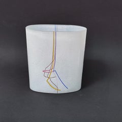 Bertil Vallien Rainbow Vase, Kosta Boda Swedish Art Glass