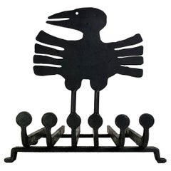Bertil Vallien Rare Crow Fireplace Grate for Boda Smide, circa 1960, Suède.