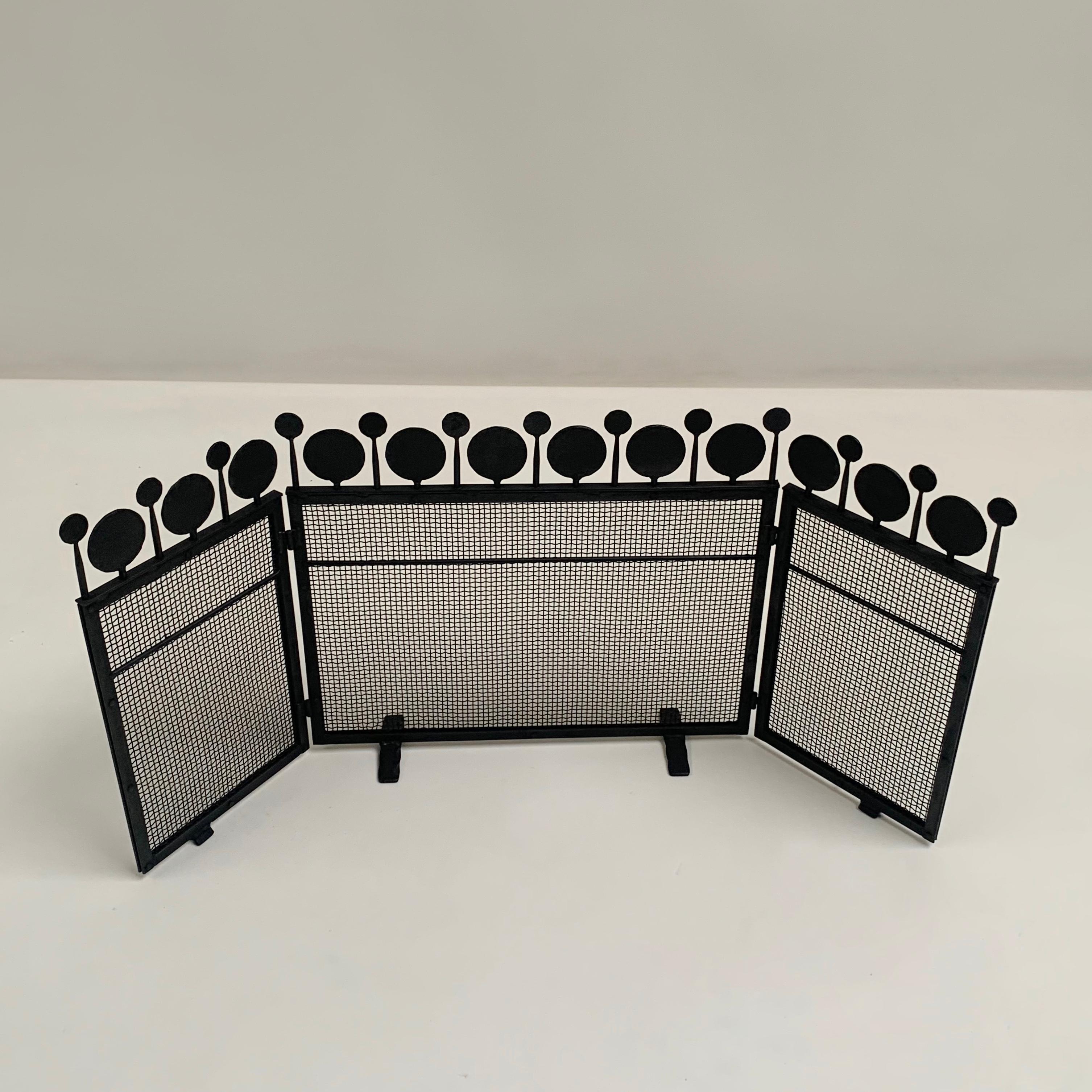 Bertil Vallien Rare Wrought Iron Fire Screen, circa 1960, Sweden For Sale 7