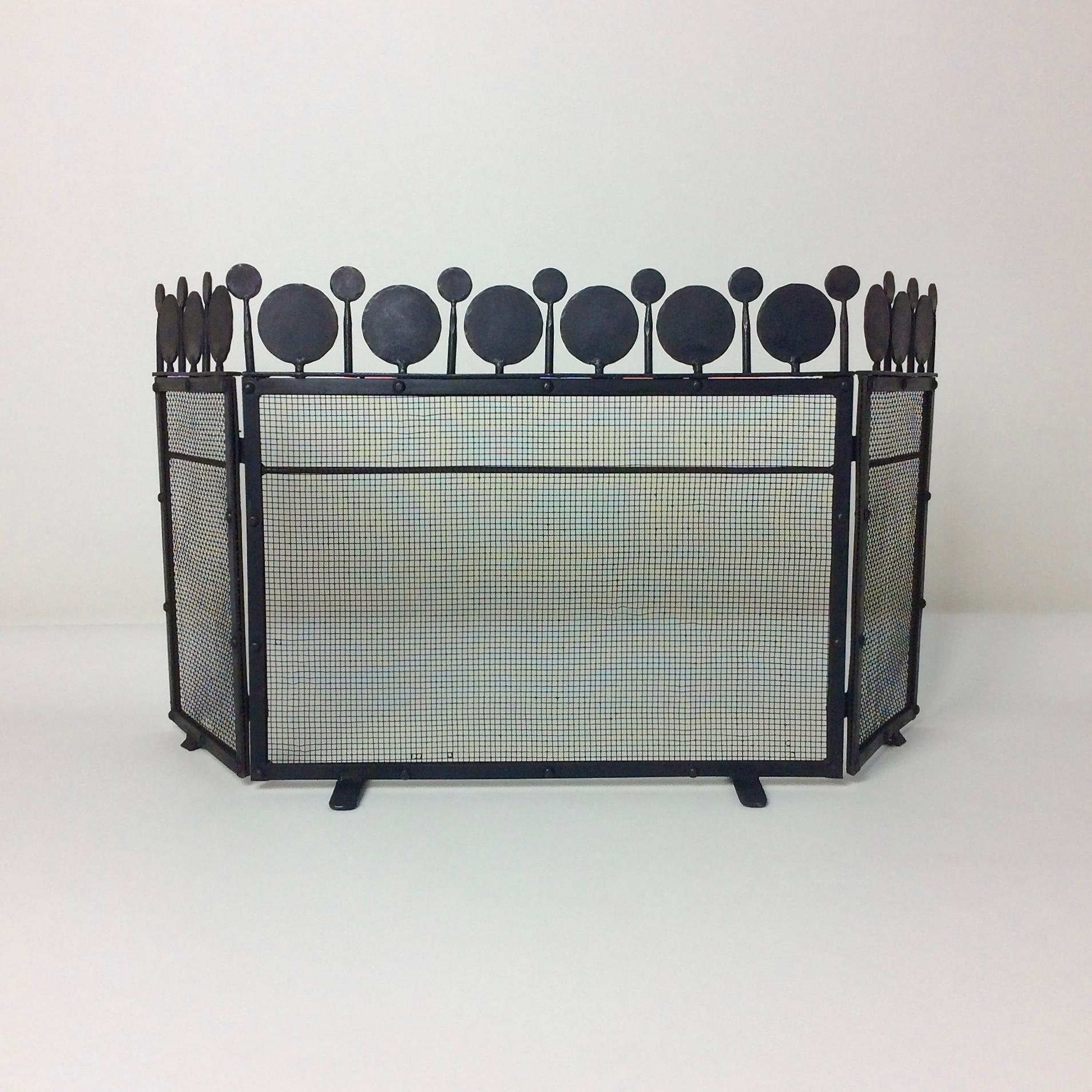 Swedish Bertil Vallien Rare Wrought Iron Fire Screen, circa 1960, Sweden