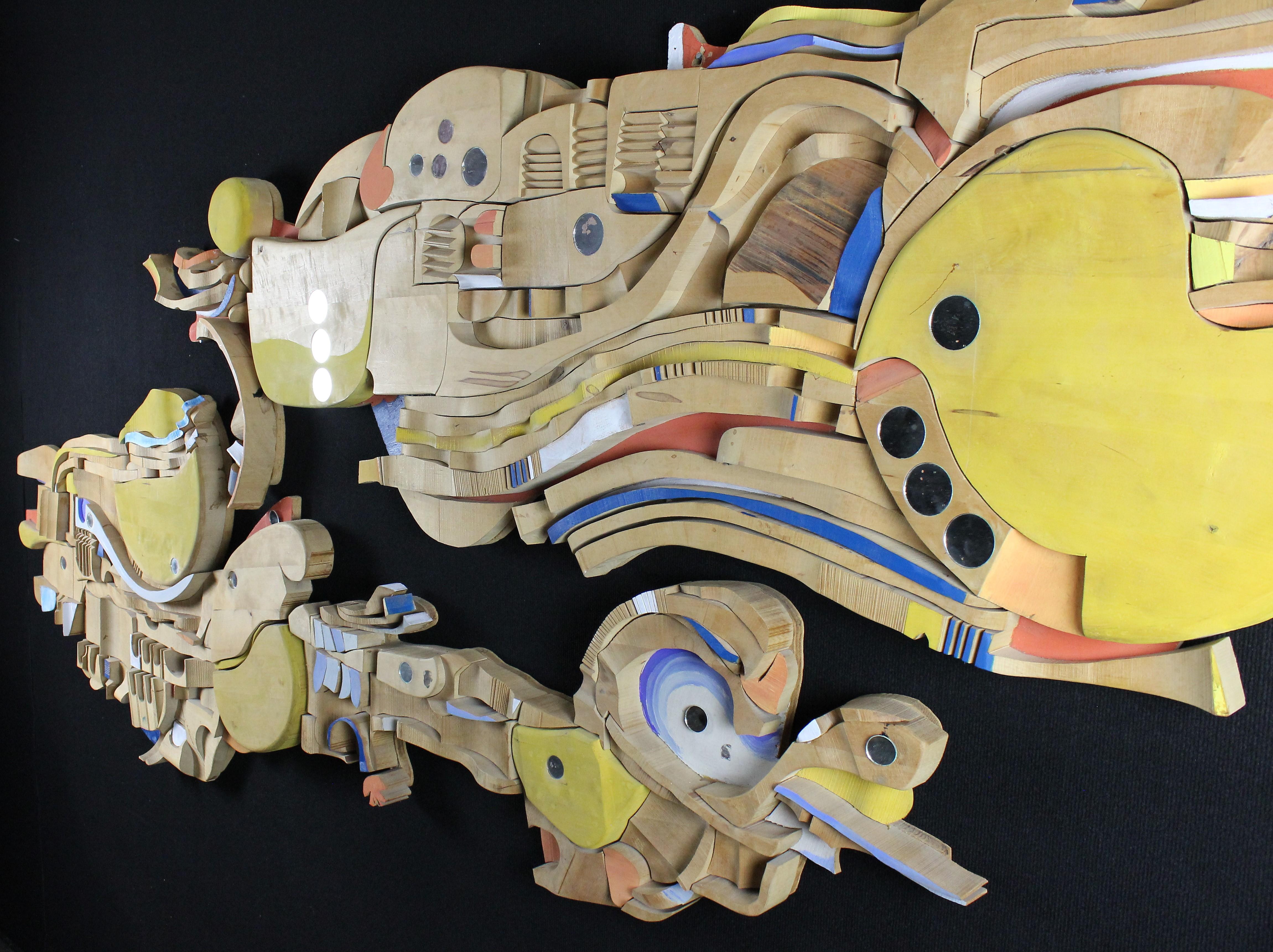 Bertil Vallien Escultura mural única y monumental en vidrio y madera, 1966 en venta 2