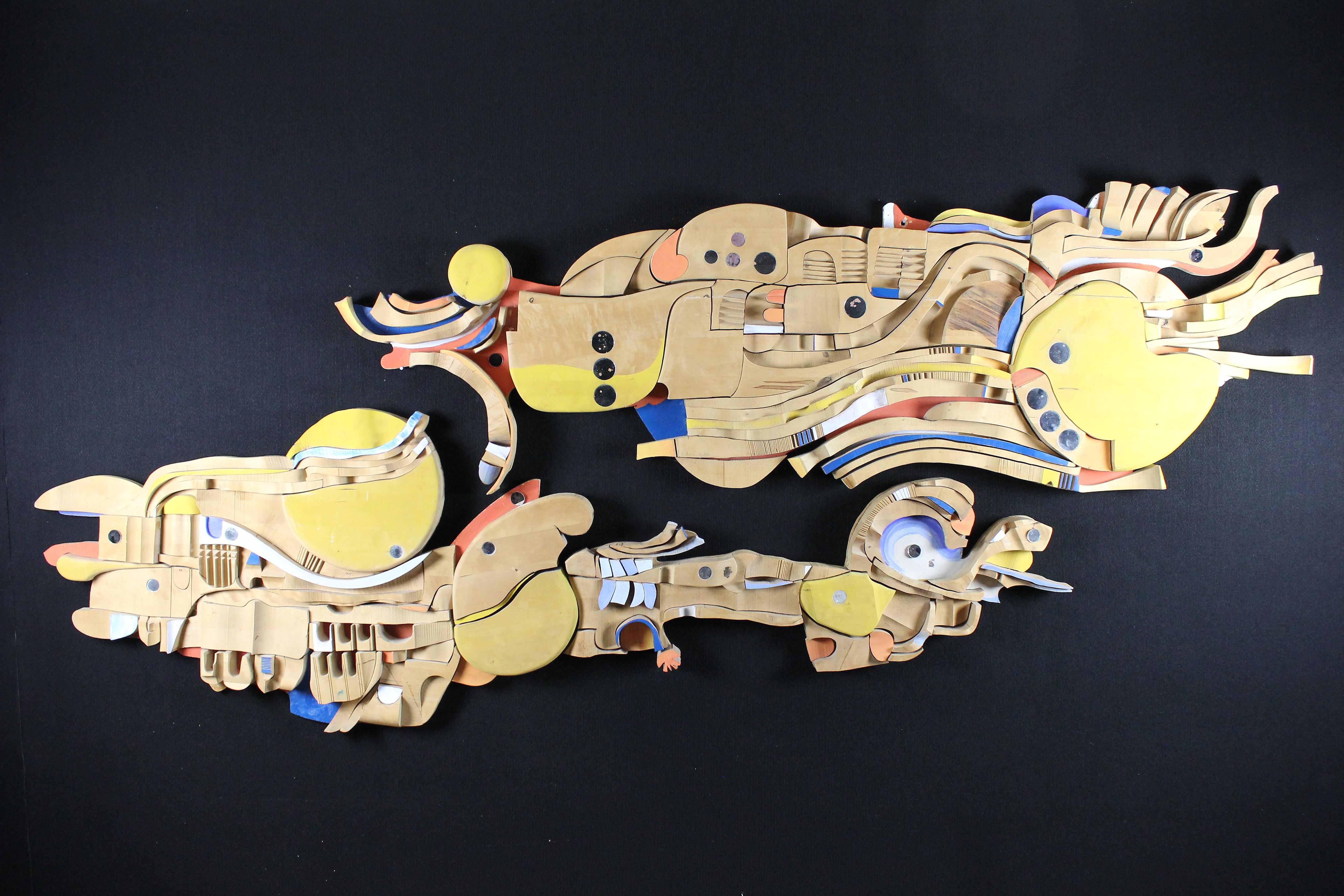 Bertil Vallien Escultura mural única y monumental en vidrio y madera, 1966 Sueco en venta