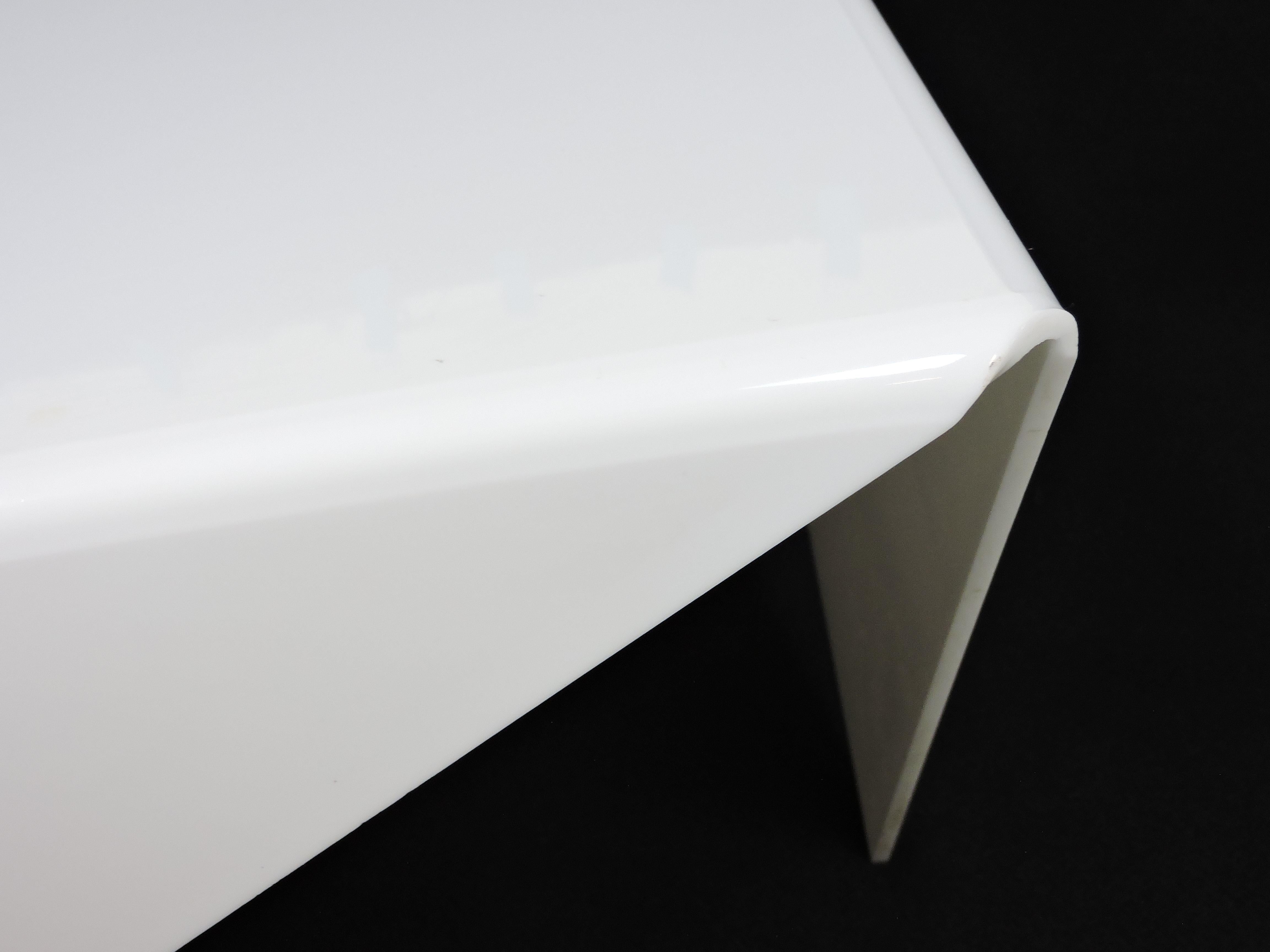 Bertin France Mouchoir Style Mid-Century Modern White Acrylic Coffee Table 3